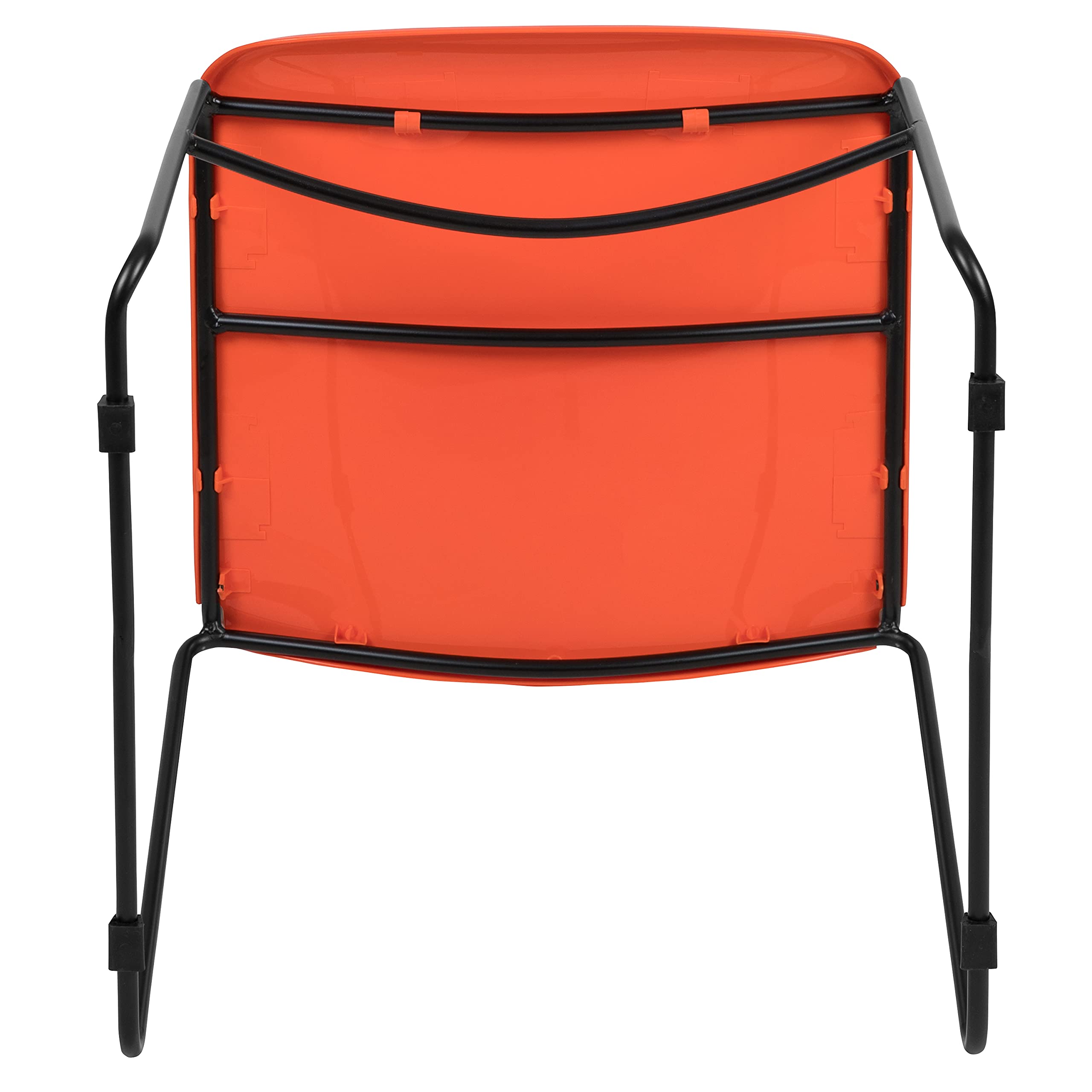 5 Pack Orange Ultra-Compact Stackable Chairs - Lightweight School & Office Chairs for Students, Guests, and Small Spaces - Perfect for Classrooms, Dorm Rooms, and Home Offices