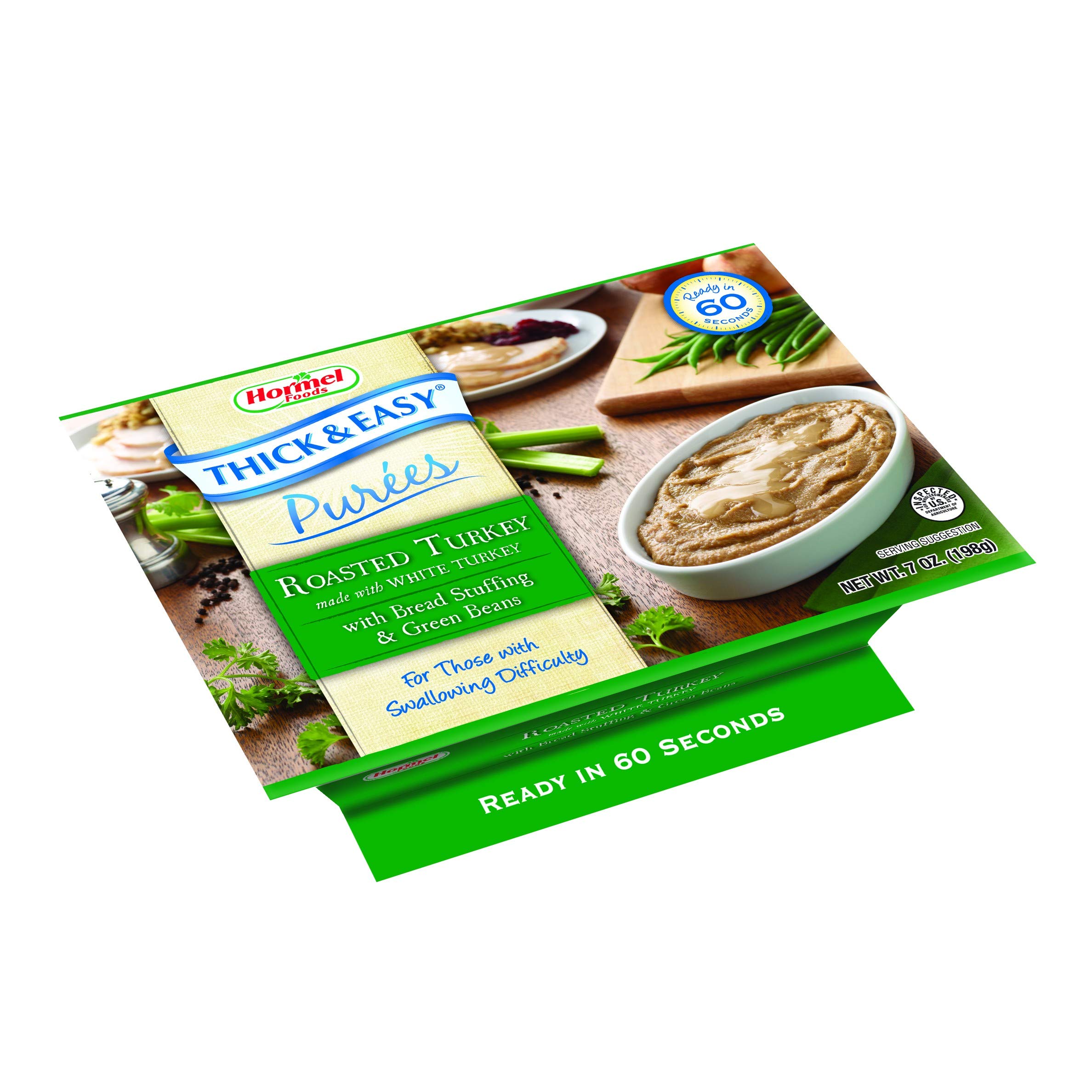 Organic Thick & Easy Roasted Turkey Puree with Homestyle Bread Stuffing & Fresh Green Beans – 7 Pack | Perfect for Baby Food, Toddler Meals & Quick Family Dinners