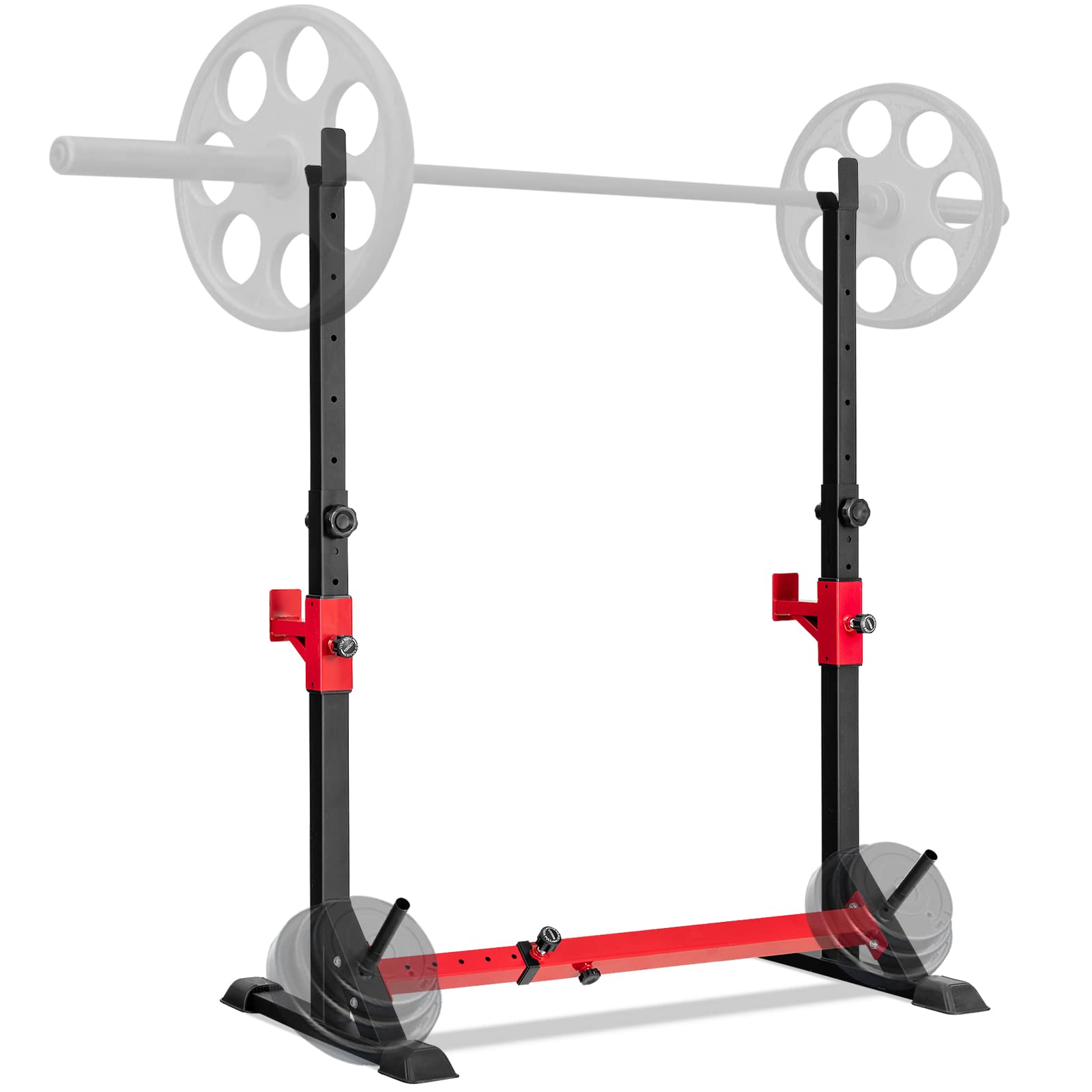 Goplus Adjustable Barbell Rack Stand - Multi-Function Squat Rack & Dip Station with Weight Plate Storage - 600LBS Capacity Home Gym Equipment for Weight Lifting, Bench Press & Strength Training - Perfect for Garage, Basement & Home Workout Spaces