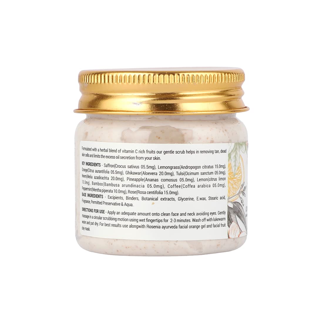 Rosenia Ayurveda Facial Fruit Exfoliator Scrub - 100g | Natural Tan Removal, Dead Skin Cell Cleanser & Oil Control | Perfect for Daily Skincare & Glowing Complexion