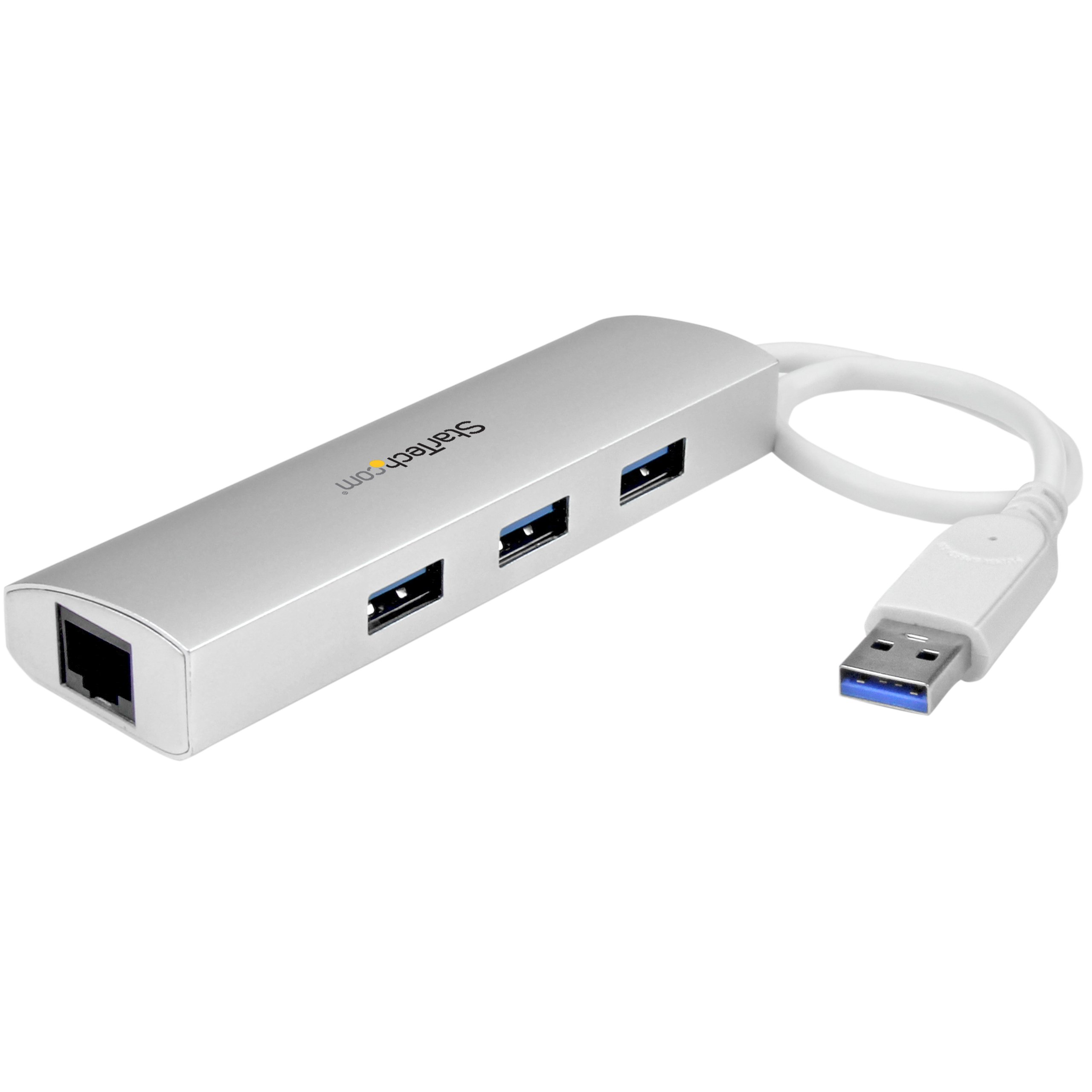 StarTech.com 3-Port USB Hub with Gigabit Ethernet - USB 3.2 5Gbps Adapter for Laptop, Desktop & Mac - Portable Bus-Powered USB-A Hub for Home Office, Travel & Gaming Accessories