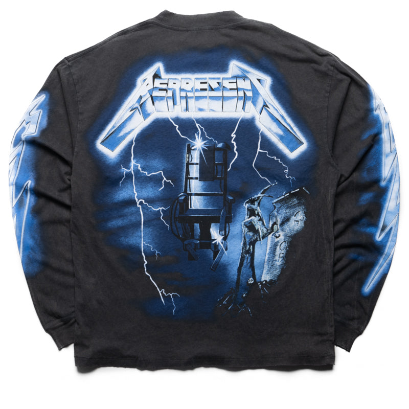 Metallica x Represent Ride The Lightning Long Sleeve Vintage Grey T-Shirt - Official Band Merch for Concerts & Rock Music Fans