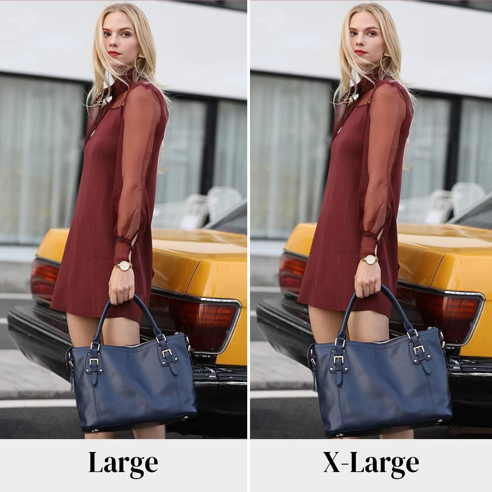 Stylish Kattee Leather Tote Shoulder Bag for Women - Designer Satchel Purse with Top Handles & Crossbody Strap, Large Capacity - Perfect for Work, Travel & Everyday Use