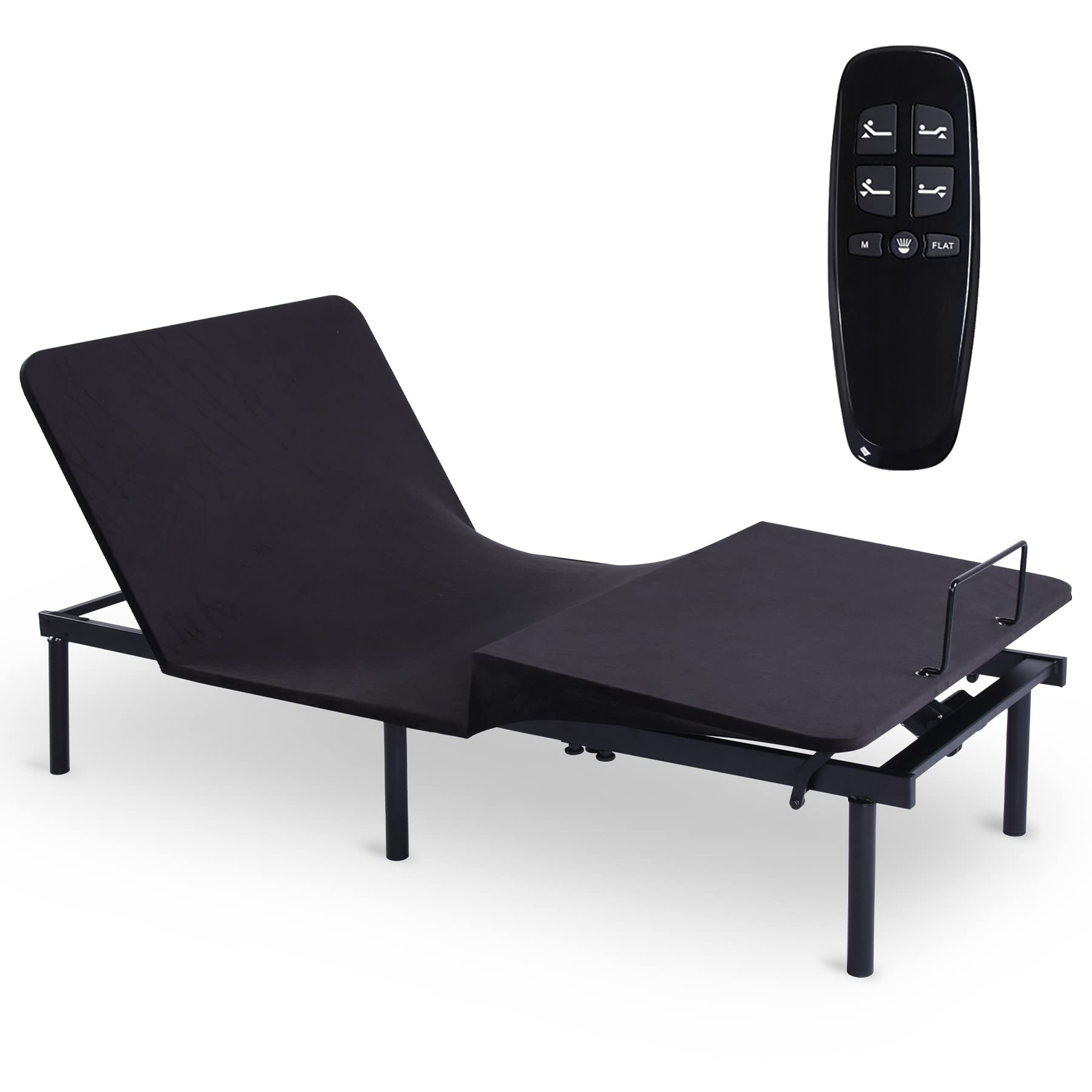 Adjustable Bed Frame with Independent Head & Foot Incline - Electric Bed Base with USB Ports, Wireless Remote, Memory Preset & Zero Gravity - Under Bed Lighting - Easy Assembly - Black - Twin XL - Perfect for Home, Office & Guest Room Use