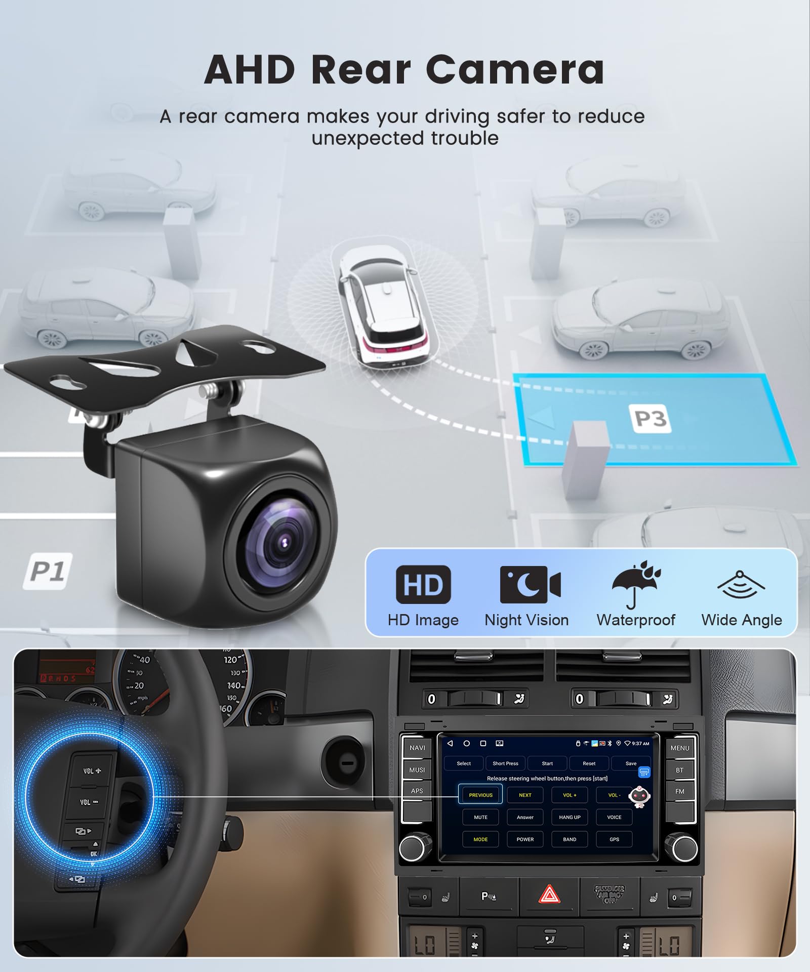 8-Core 4GB+64GB Android 13 Car Stereo with Wireless CarPlay & Android Auto - 7