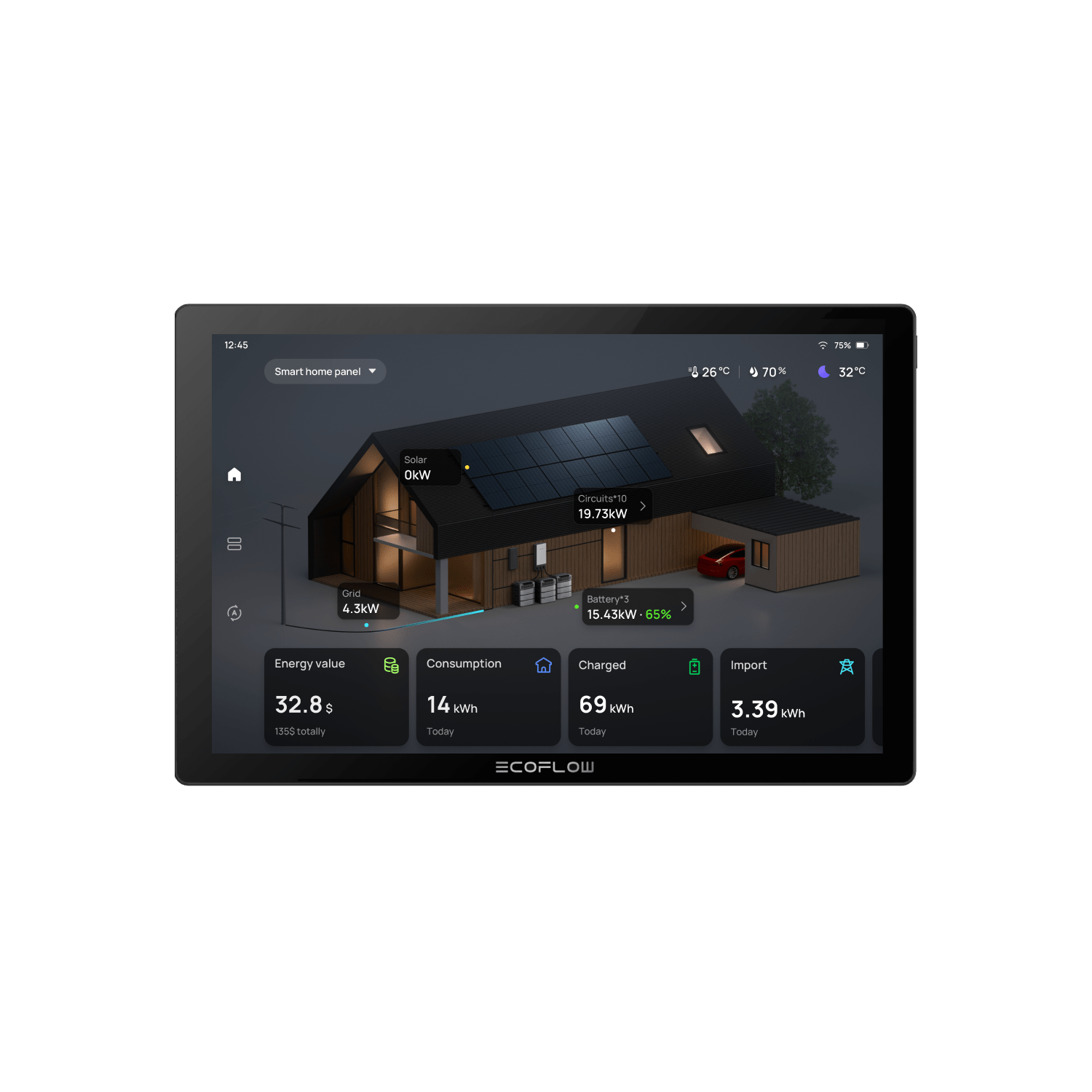 EcoFlow PowerInsight Home Energy Monitor - Real-Time Electricity Usage Tracker & Smart Energy Management System for Solar Homes | Perfect for RV, Off-Grid Living & Emergency Power Backup