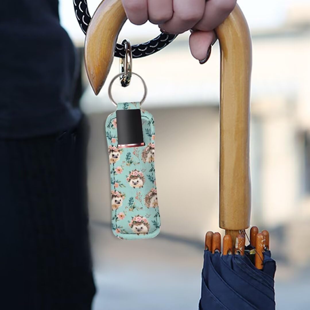 Stylish Print Chapstick Keychain Holder - Lip Balm & Lipstick Holder for Women - Cute and Practical Keychain Accessory - Perfect for Purse, Backpack, or Gym Bag Organization