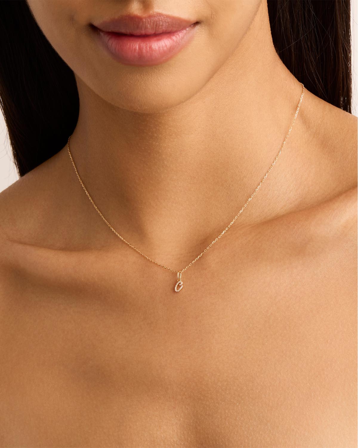 14K Solid Gold Forever Love Diamond Letter Necklace Pendant - Personalized Initial Jewelry Gift for Women, Perfect for Valentine's Day, Anniversary & Special Occasions