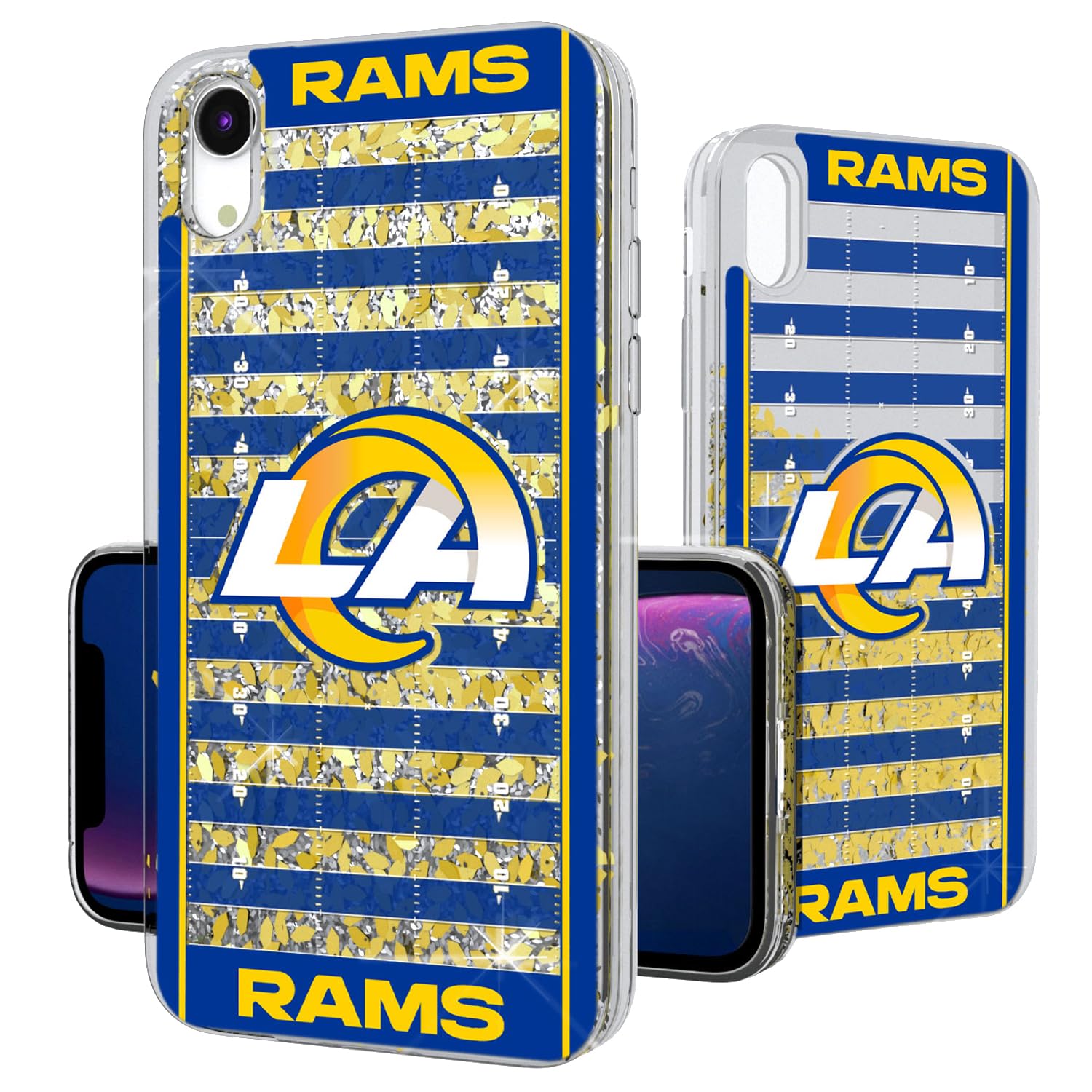 Los Angeles Rams iPhone Glitter Case - Stylish Protective Cover for iPhone 12/13/14 Pro Max | Perfect for Football Fans & Game Day Accessories