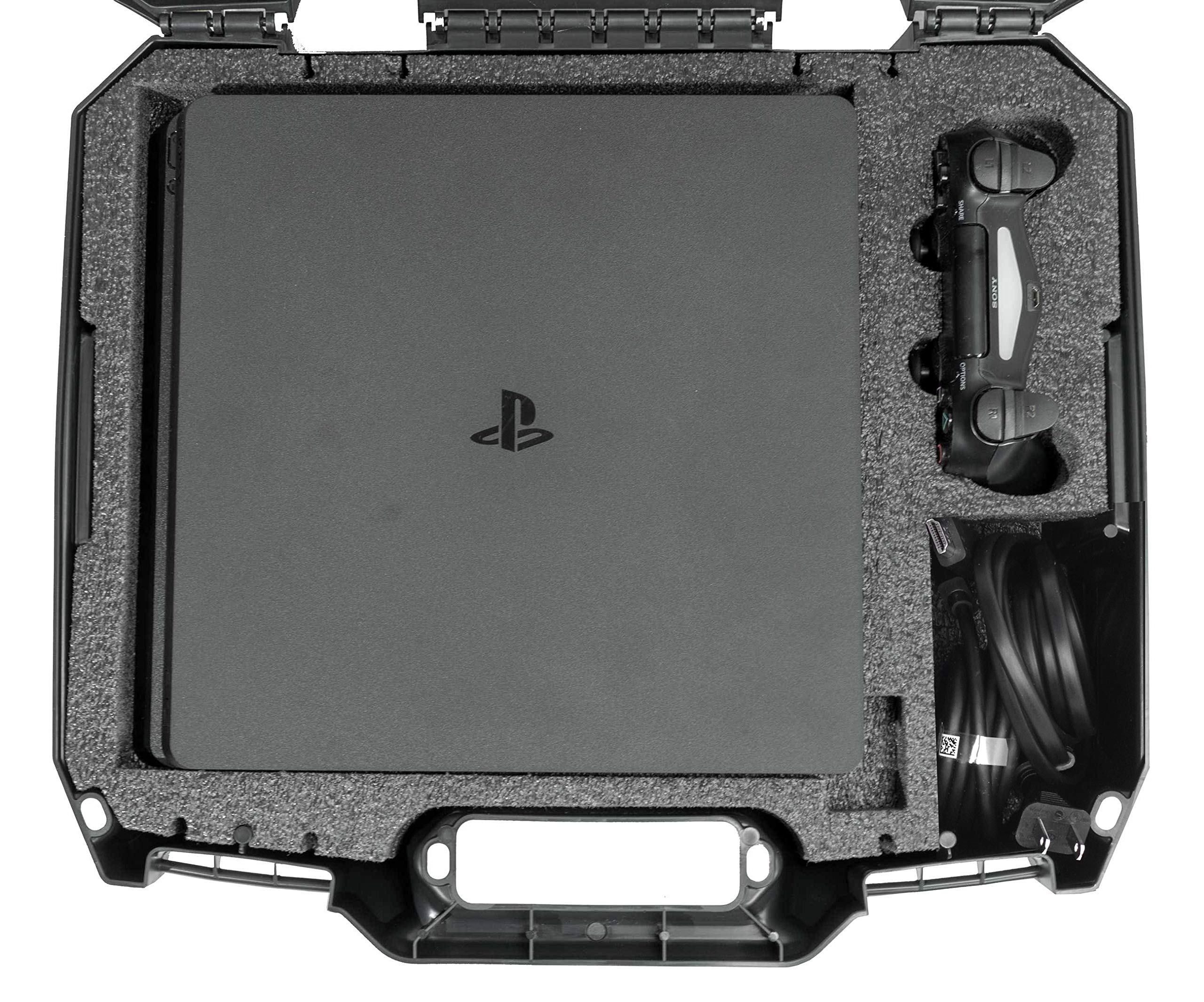 Case Club Protective Carry Case for Playstation 4 & PS4 Slim - Pre-Cut Foam Interior | Perfect for Travel, Gaming Events & Safe Storage