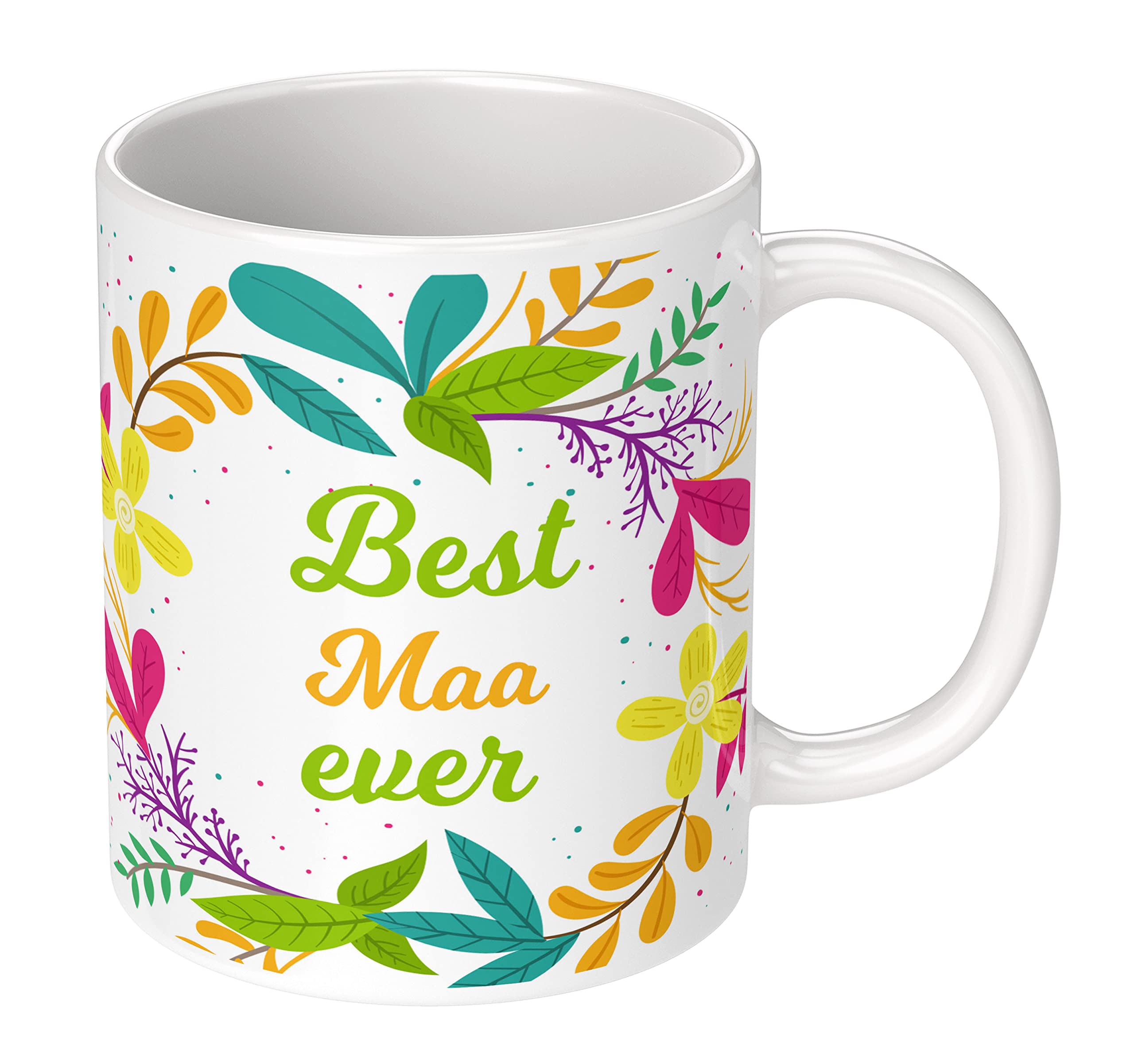 NH10 DESIGNS Best Mom Ever Printed Ceramic Coffee Mug - 350ml Microwave Safe Tea Cup for Mother's Day, Anniversary & Birthday Gifts - Ideal for Home, Office & Special Occasions