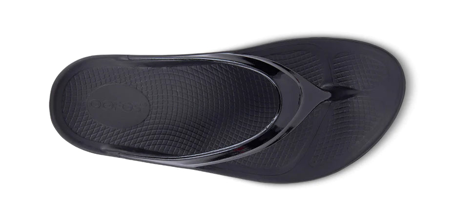 OOFOS Women's OOlala Sandals - Black Recovery Footwear for Plantar Fasciitis & Arch Support - Perfect for Post-Workout, Travel & Everyday Comfort