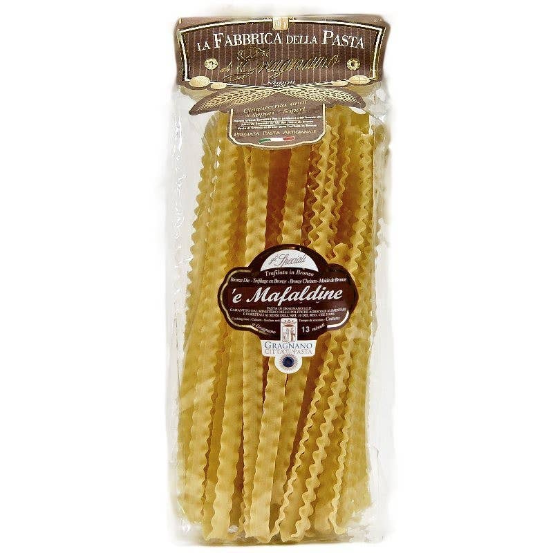 Premium Mafaldine IGP Pasta by La Fabbrica - Authentic Italian Ribbon Pasta for Gourmet Meals, Perfect for Special Occasions & Fine Dining