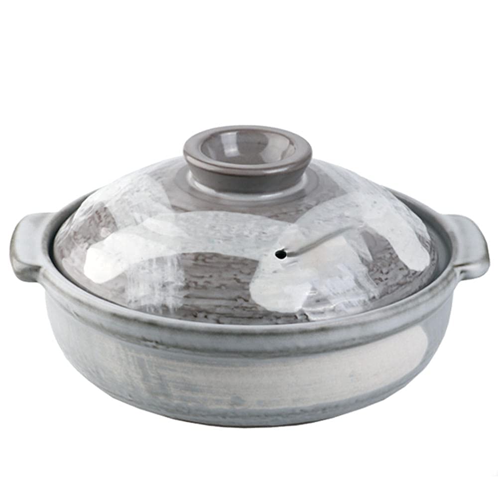 Premium 2.5L Terracotta Stew Pot - Traditional Clay Cooking Pot for Rice, Porridge & Soup - Handcrafted Grey Pattern Design - Perfect for Slow Cooking, Steaming & Serving Authentic Meals - Ideal for Home Kitchens & Cultural Cooking Experiences