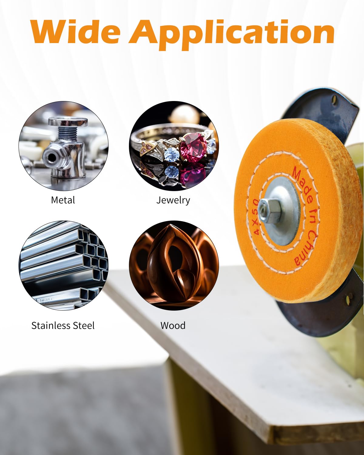 6 Inch Buffing Wheel for Bench Buffer - 2 Pack Polishing Wheel with 1/2