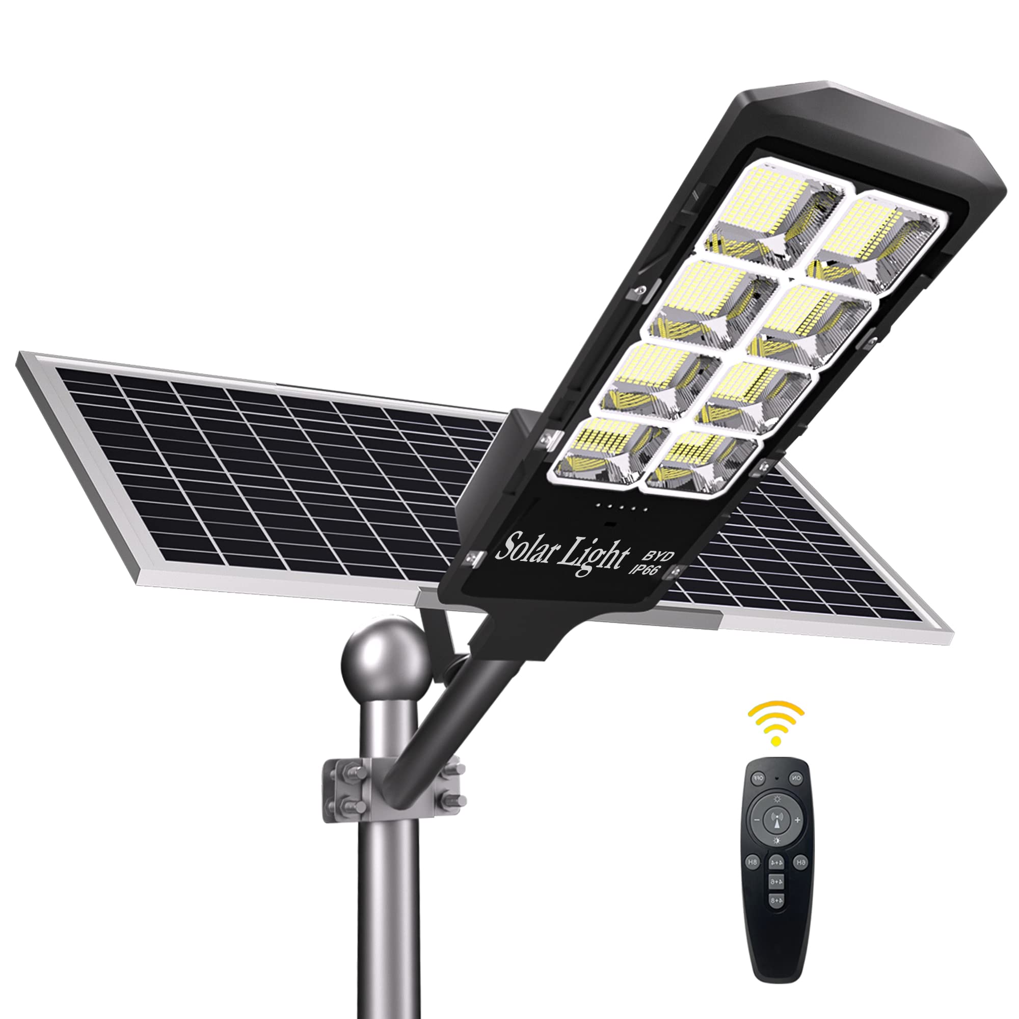 1200W Solar Street Lights - 42000 Lumens Bright LED Solar Light with Remote Control, Waterproof Outdoor Security Floodlight for Driveway, Garden, Parking Lot, Yard, and Pathway Lighting