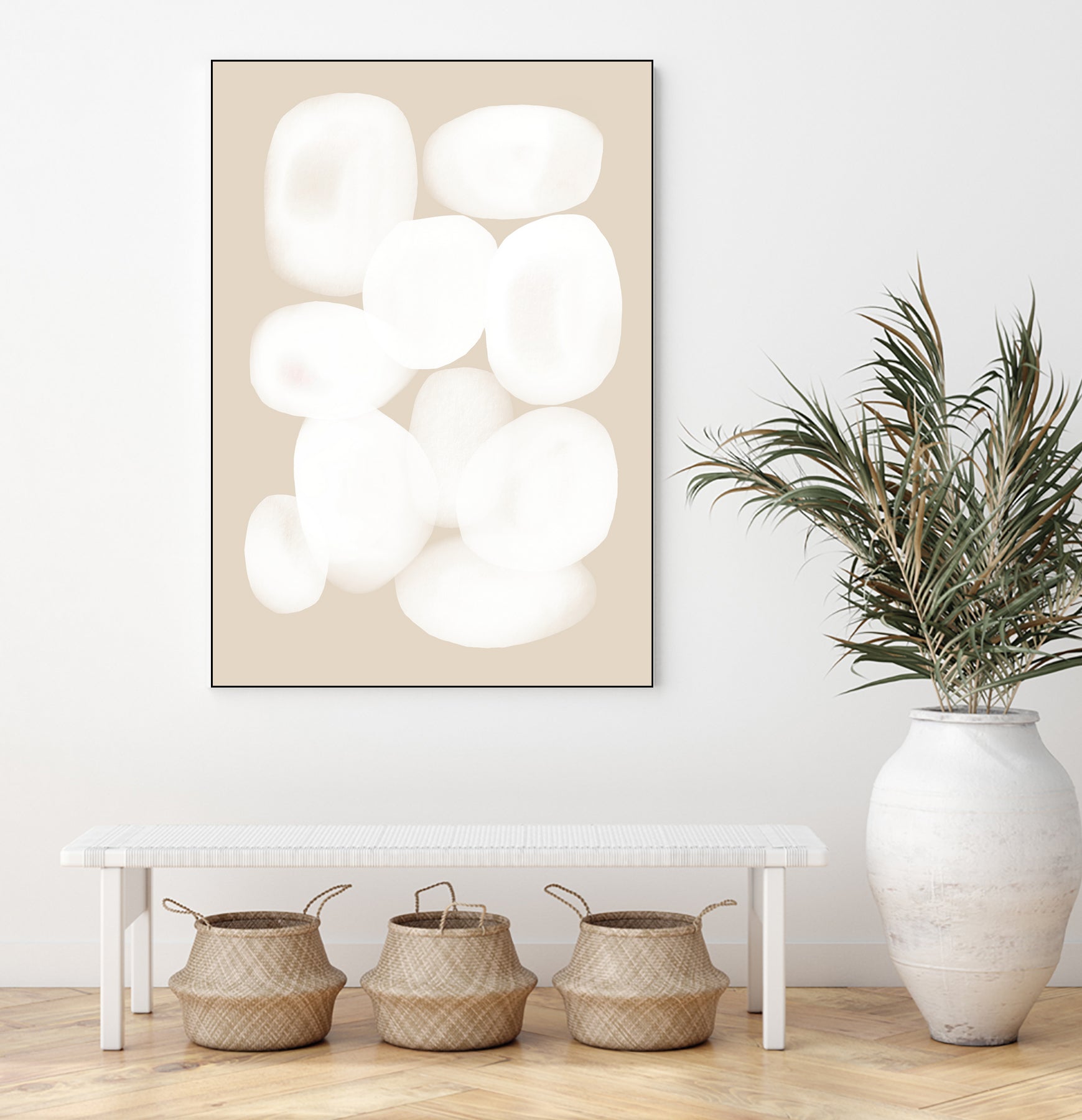 Minimalist Circle Art Print - Modern Abstract Wall Decor for Living Room, Bedroom & Office - Handmade Canvas Painting for Home & Office Decor
