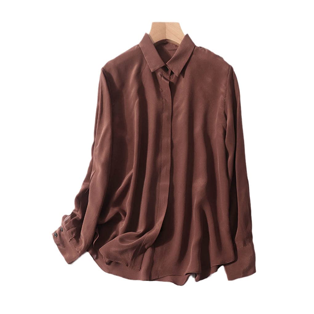 Luxury Natural Silk Blouse for Women - Elegant Long Sleeve Office Shirt & Work Blouse | Perfect for Business Meetings, Corporate Events & Professional Workwear