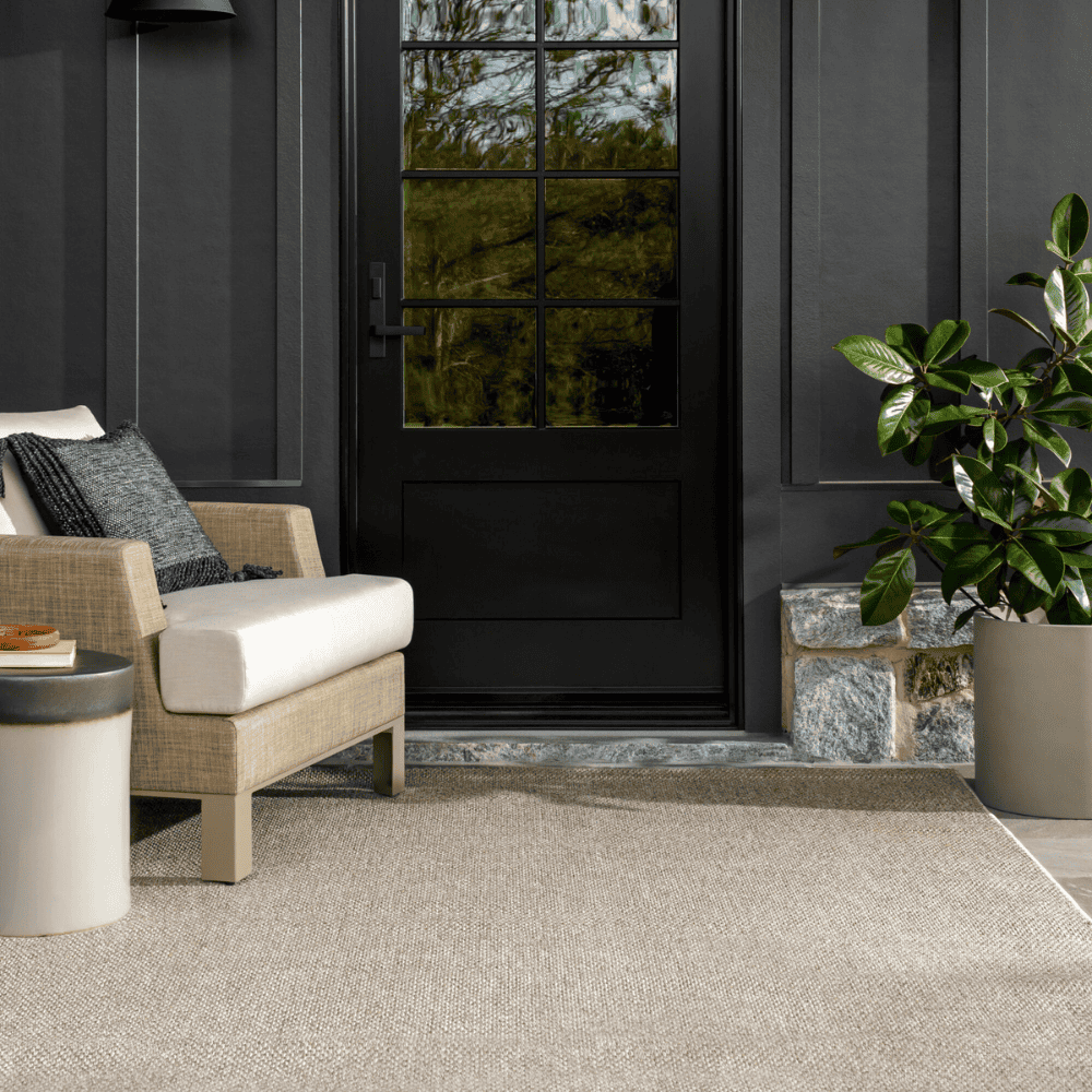 Birdie Machine Woven Outdoor Rug - Light Beige | Durable & Weather-Resistant Patio Carpet for Garden, Deck, Poolside & Porch Decor