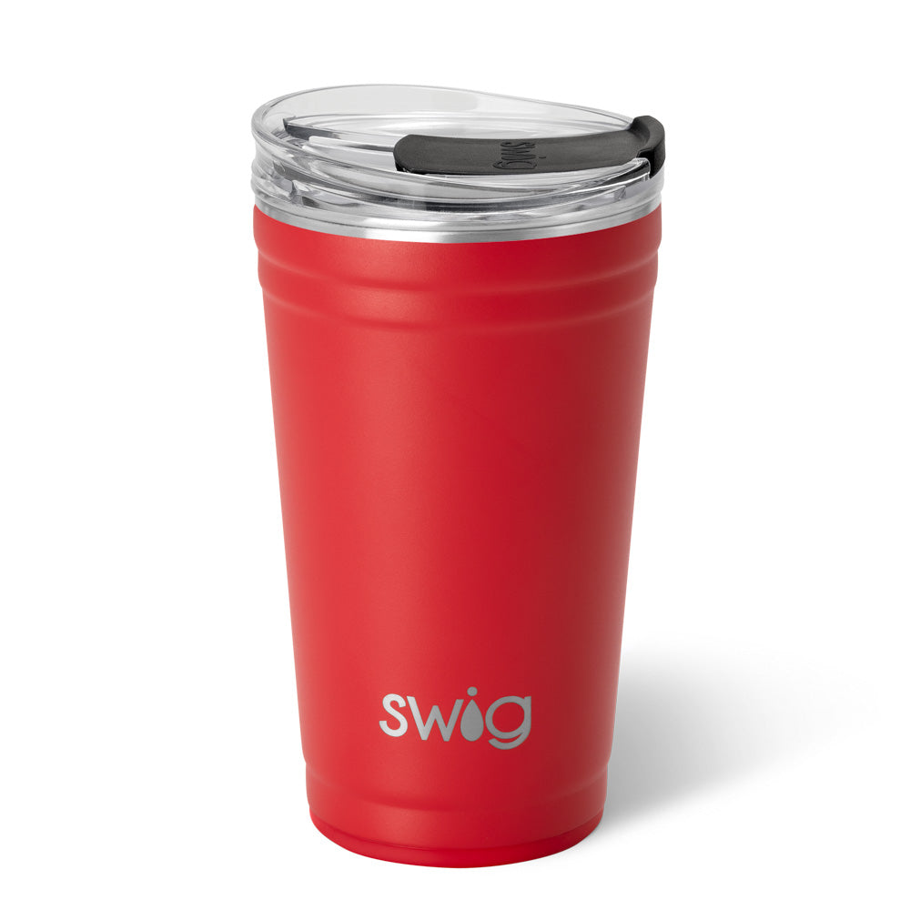 24oz Red Party Cups - Bulk Disposable Plastic Cups for Parties, Events & BBQs - Durable & Leak-Proof Drinking Cups for Beer, Soda & Cocktails