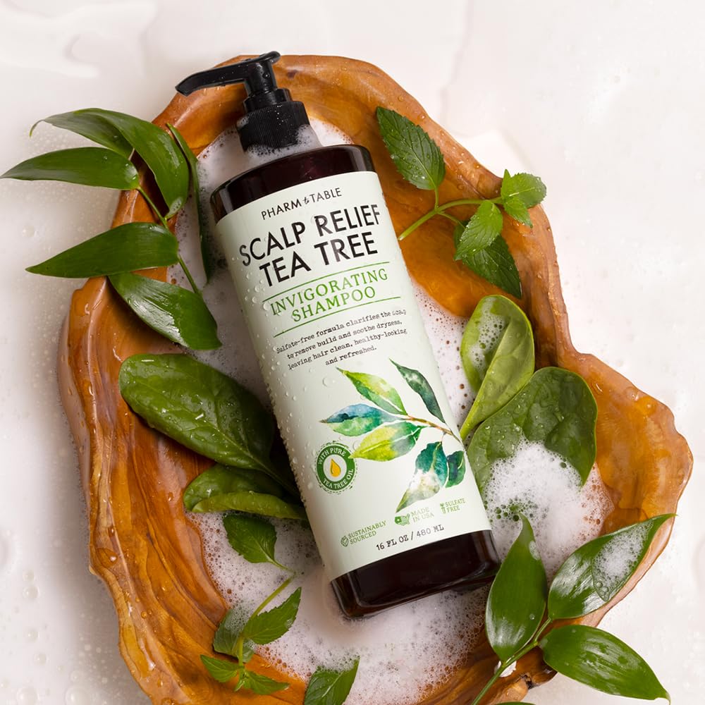 Tea Tree Shampoo for Men & Women - Sulfate-Free Deep Cleansing Formula with Tea Tree Oil, Mint, Biotin & Vitamin E - Relieves Dry Itchy Scalp - 16.2oz Bottle - Perfect for Daily Hair Care & Scalp Treatment