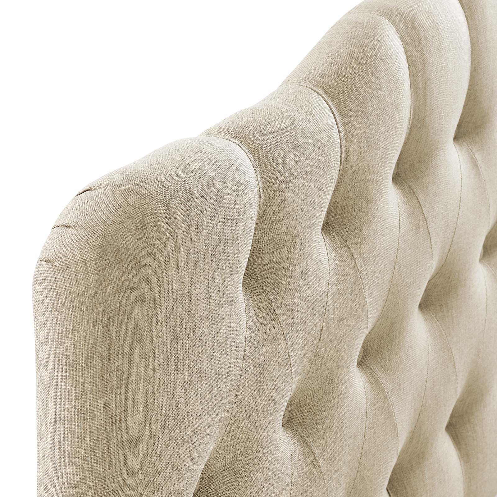 Annabel Upholstered Fabric Headboard - Queen Size Bed Frame Headboard with Nailhead Trim - Elegant Bedroom Decor for Master Bedroom & Guest Room