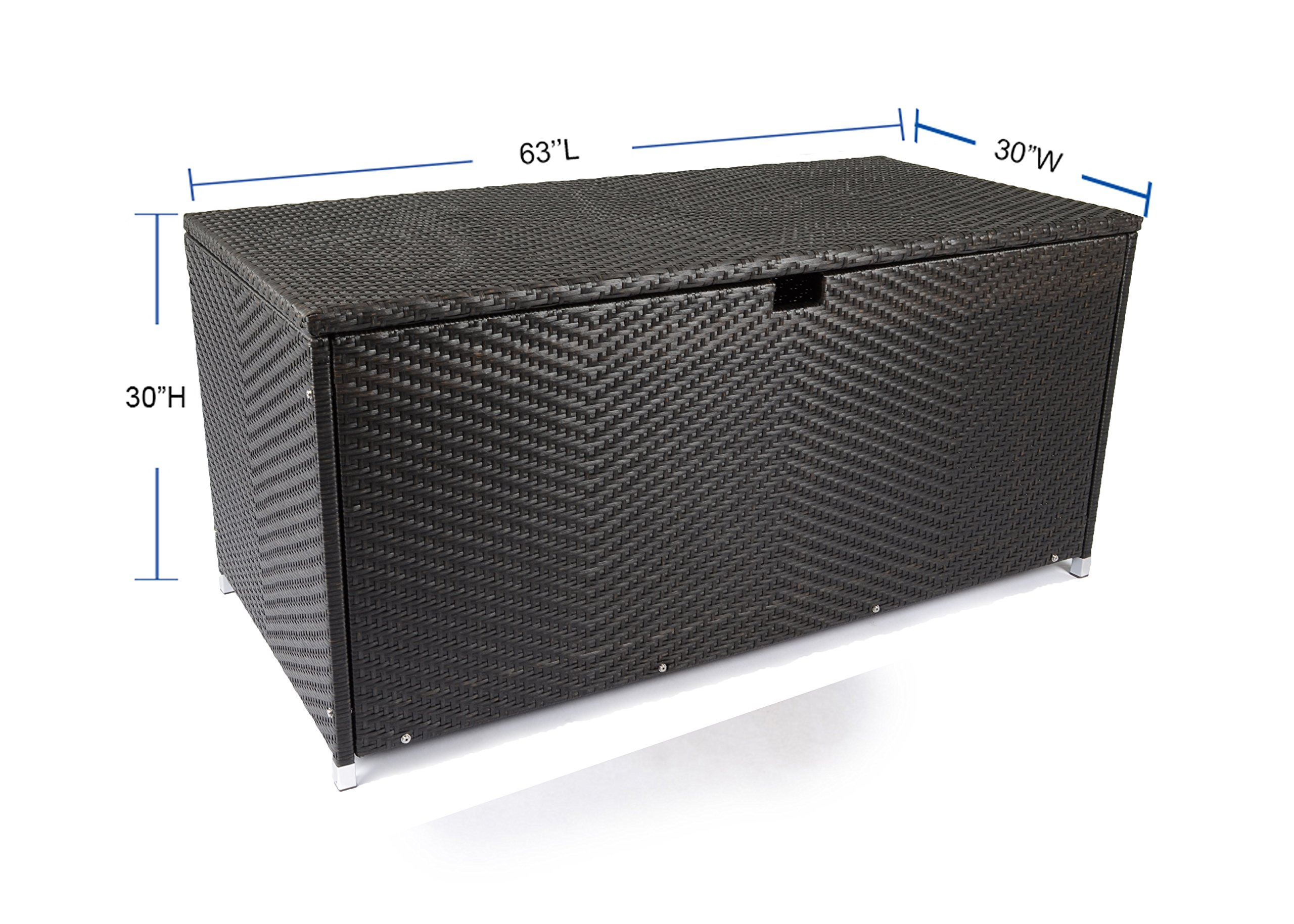Large Outdoor Patio Deck Storage Box for Cushions & Pillows - Waterproof Dark Tortoise Design - Durable Tortuga Weather-Resistant Storage Container - Perfect for Backyard, Garden & Poolside Organization