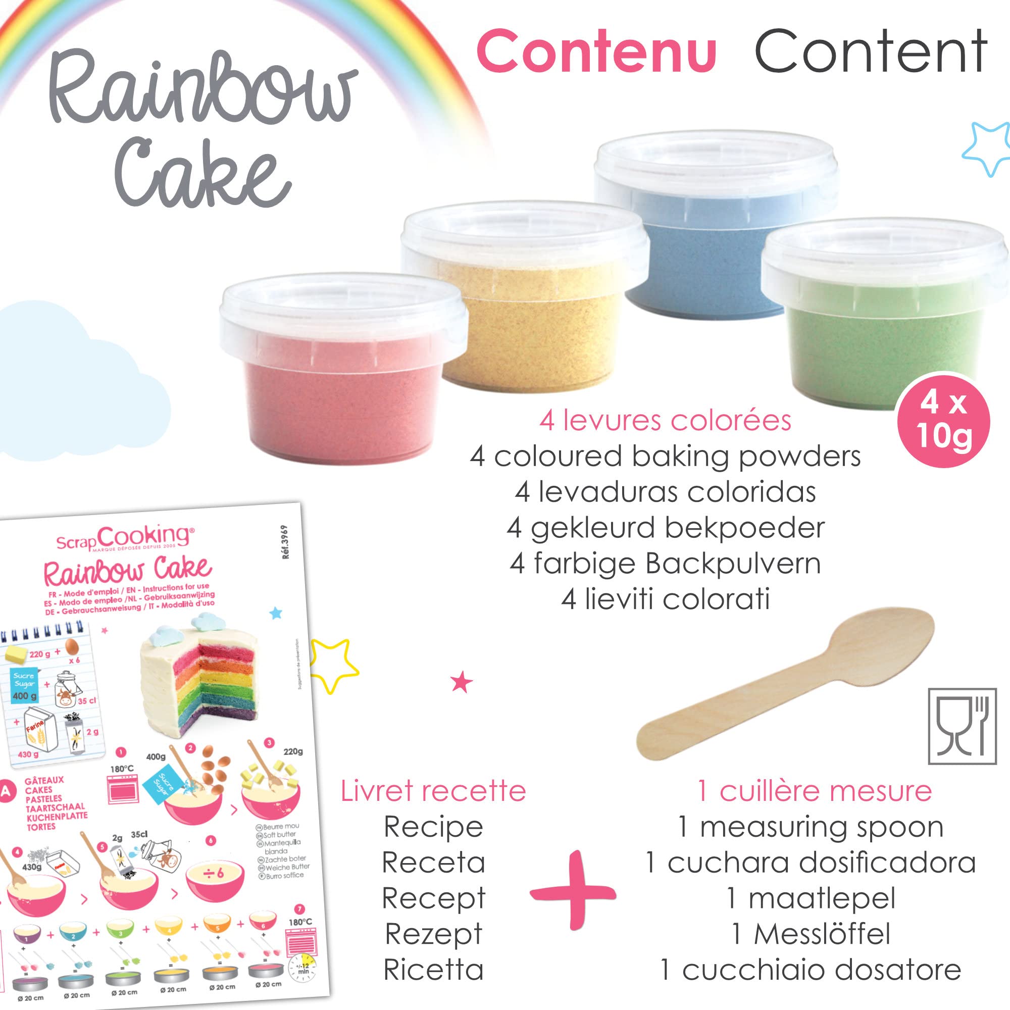 Rainbow Cake Kit - DIY Baking Kit for Kids & Adults - Fun Birthday Party Activity - Perfect for Home Baking & Celebrations