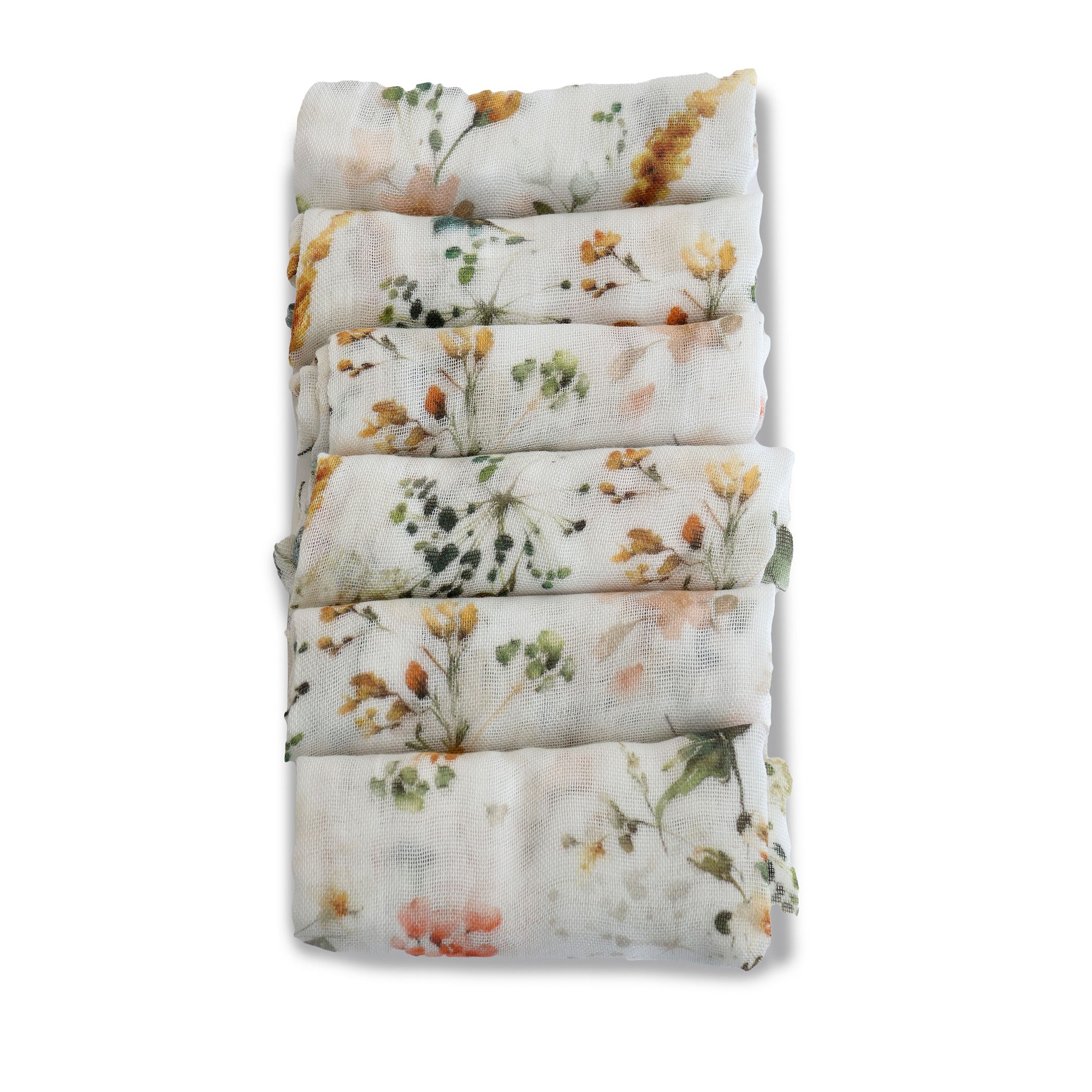 Organic Bamboo Muslin Face Cloths 6-Pack - Soft & Eco-Friendly Reusable Makeup Remover Wipes for Sensitive Skin - Perfect for Baby Care, Makeup Removal & Daily Cleansing