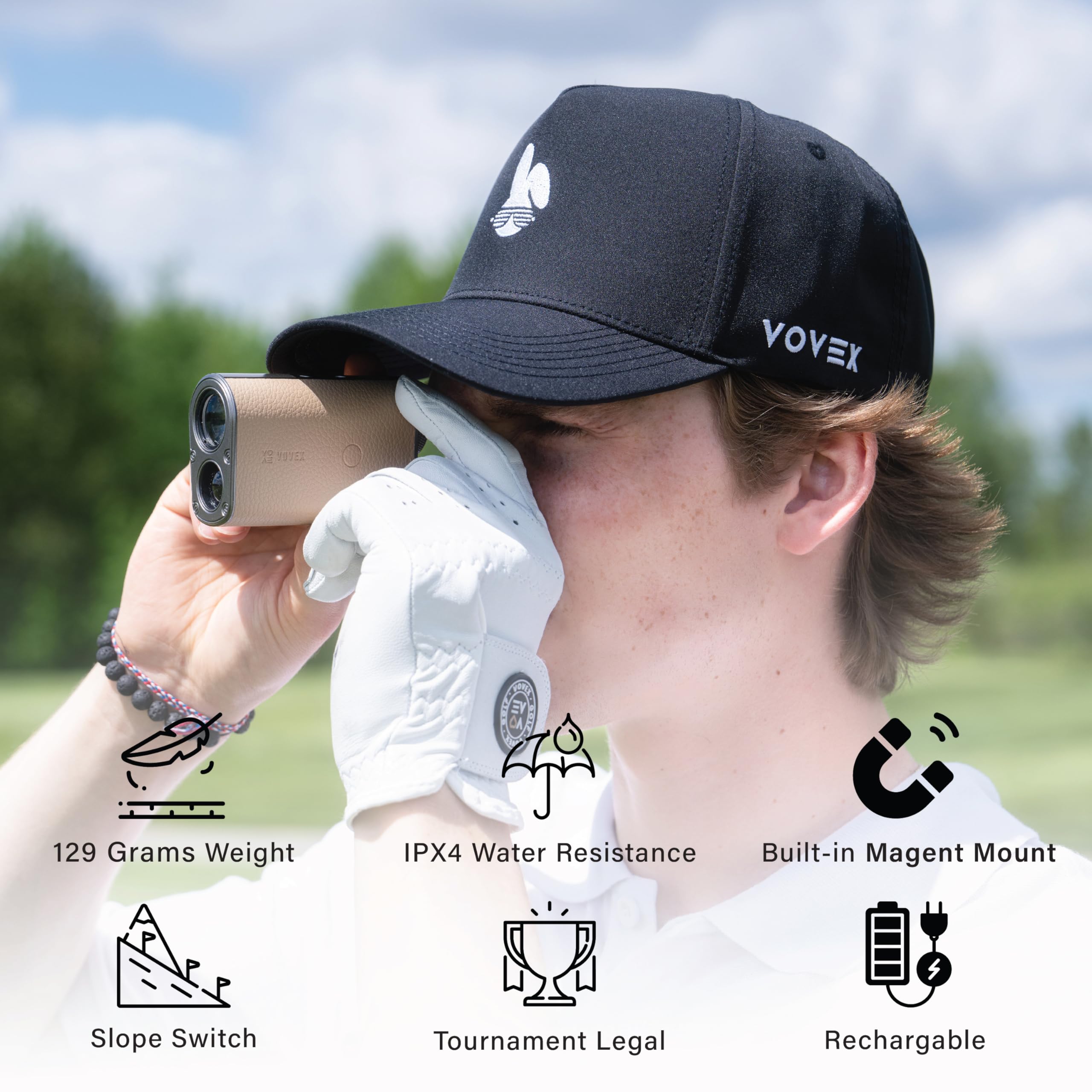 VOVEX Bloom Series 1 Golf Rangefinder with Slope - 1000 Yards Laser Distance Finder, 6X Magnification & Fast Flag Lock Vibration - Rechargeable with Magnetic Stripe - Perfect for Golf Tournaments, Practice & Hunting Accessories