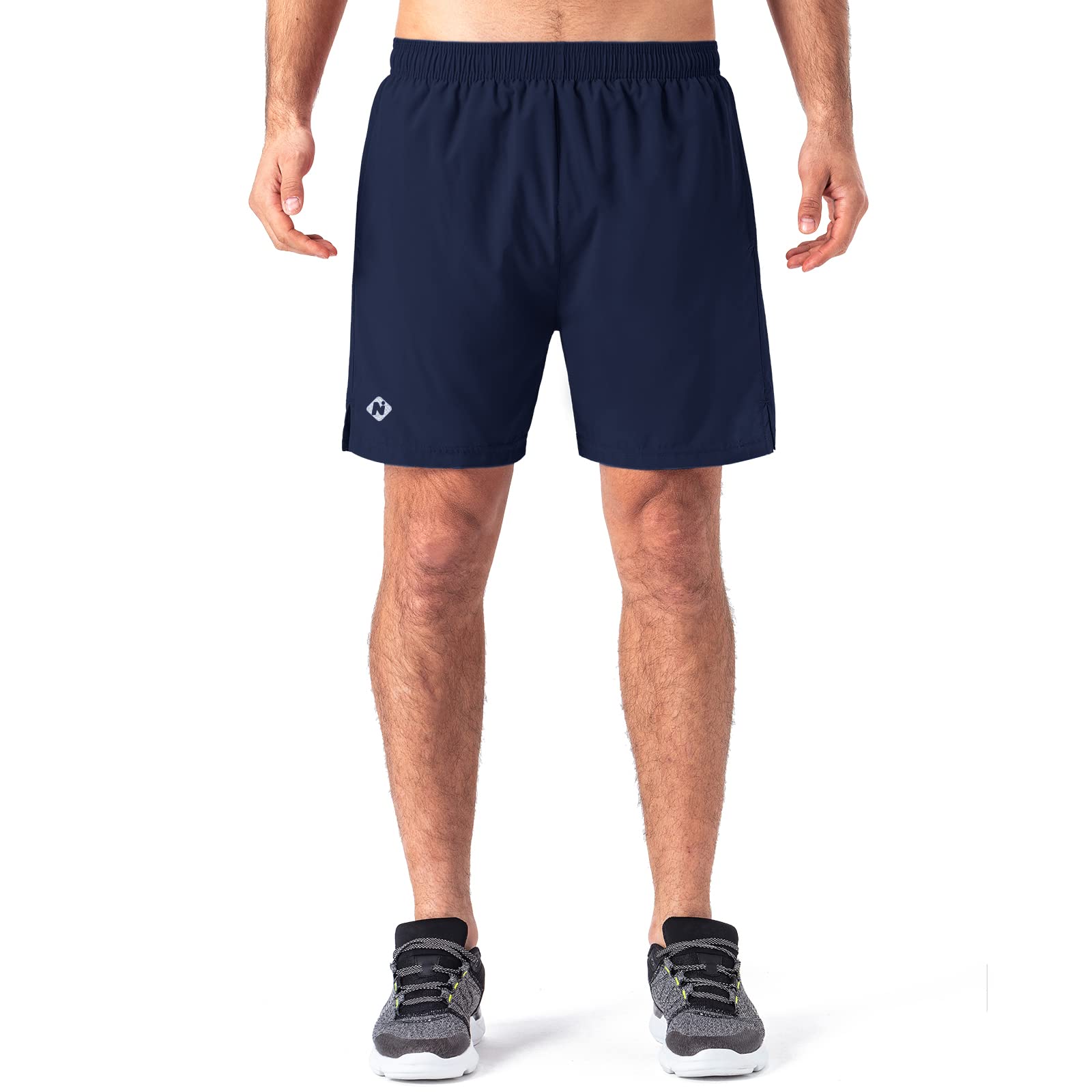 NAVISKIN Men's 5 Inch Running Shorts - Lightweight Quick Dry Workout Shorts with Zipper Pocket for Jogging, Gym & Outdoor Activities