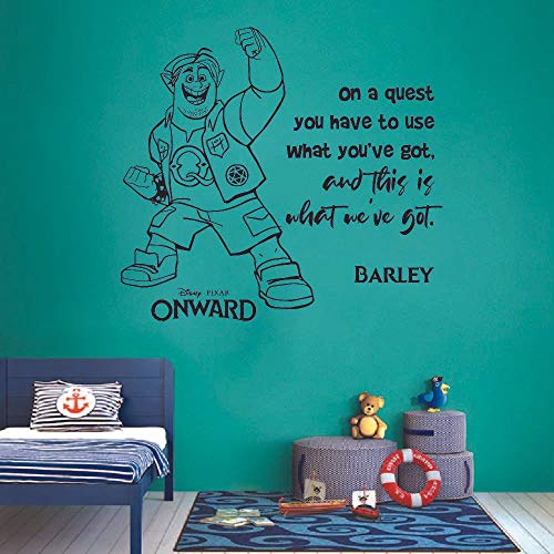 Disney Onward Movie Barley Quote Wall Sticker - 40x40 Inch Vinyl Decal for Kids Room, Nursery, Bedroom Decor - Fun Cartoon Wall Art for Boys & Girls - Perfect for Kindergarten, Playroom & Home Decoration