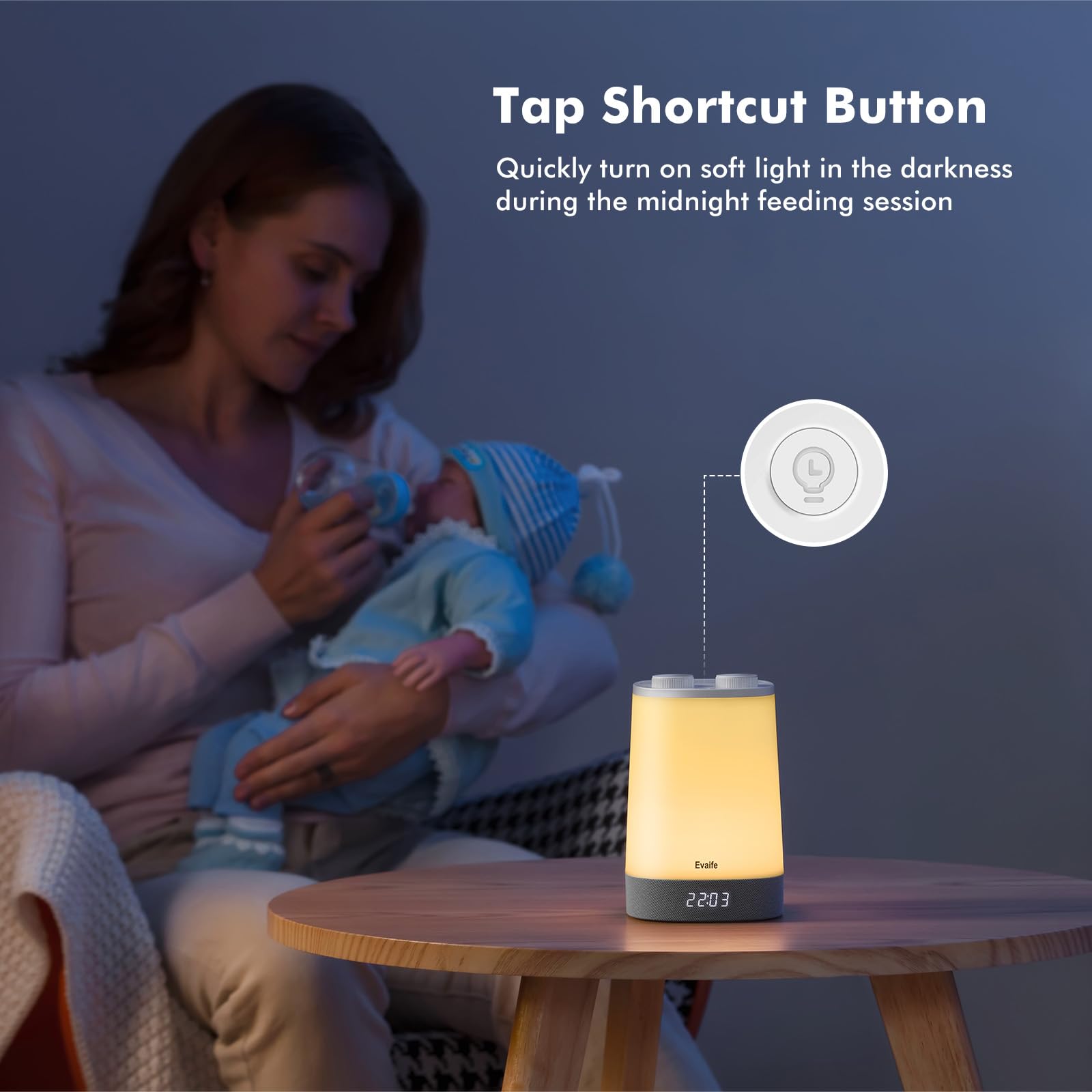 Evaife White Noise Machine for Baby Sleep - 17 Soothing Sounds & Night Light, Toddler Sleep Trainer with Timer, Alarm Clock, App Control - Perfect for Nursery, Bedtime & Relaxation