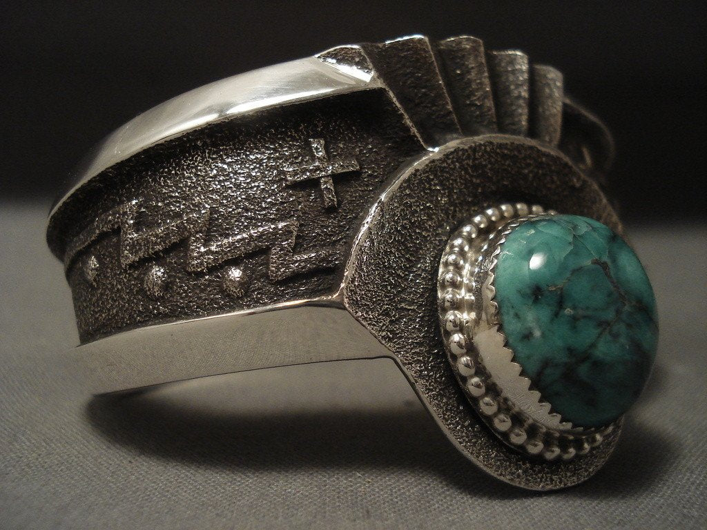 Authentic Vintage Navajo Blue Boy Turquoise Silver Bracelet - Handmade Native American Jewelry for Women & Men - Perfect for Boho, Western & Festival Fashion