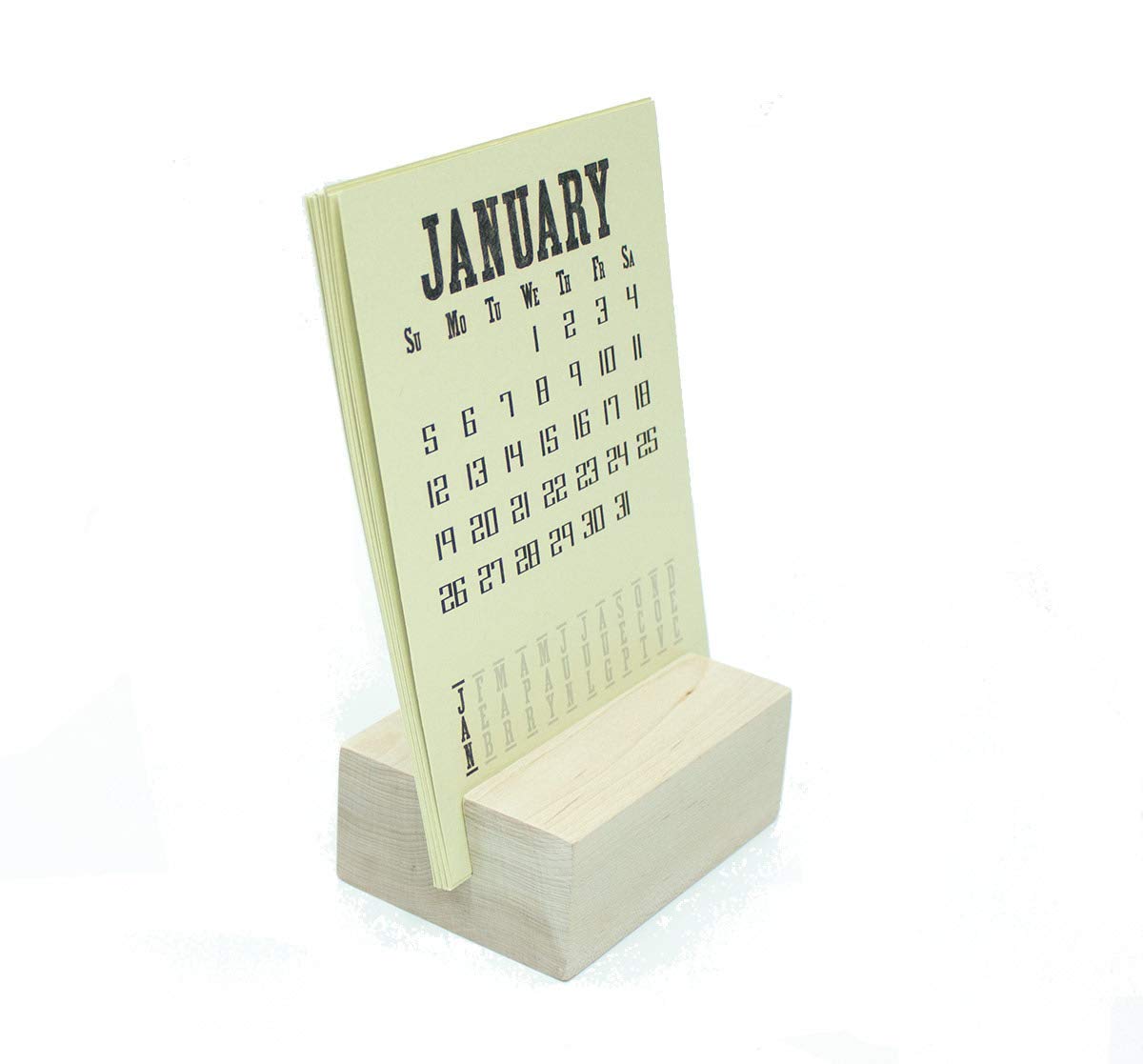 2025 Desk Calendar with Wood Block Stand - Stylish & Functional Office Organizer for Home, Office, or Gift Use
