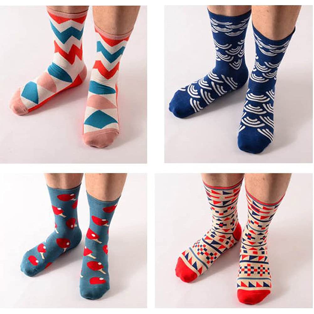 DRASEX Men's Dress Socks - Colorful Cotton Crew Socks with Fun Patterns for Business & Casual Wear | Perfect for Office, Parties & Everyday Comfort