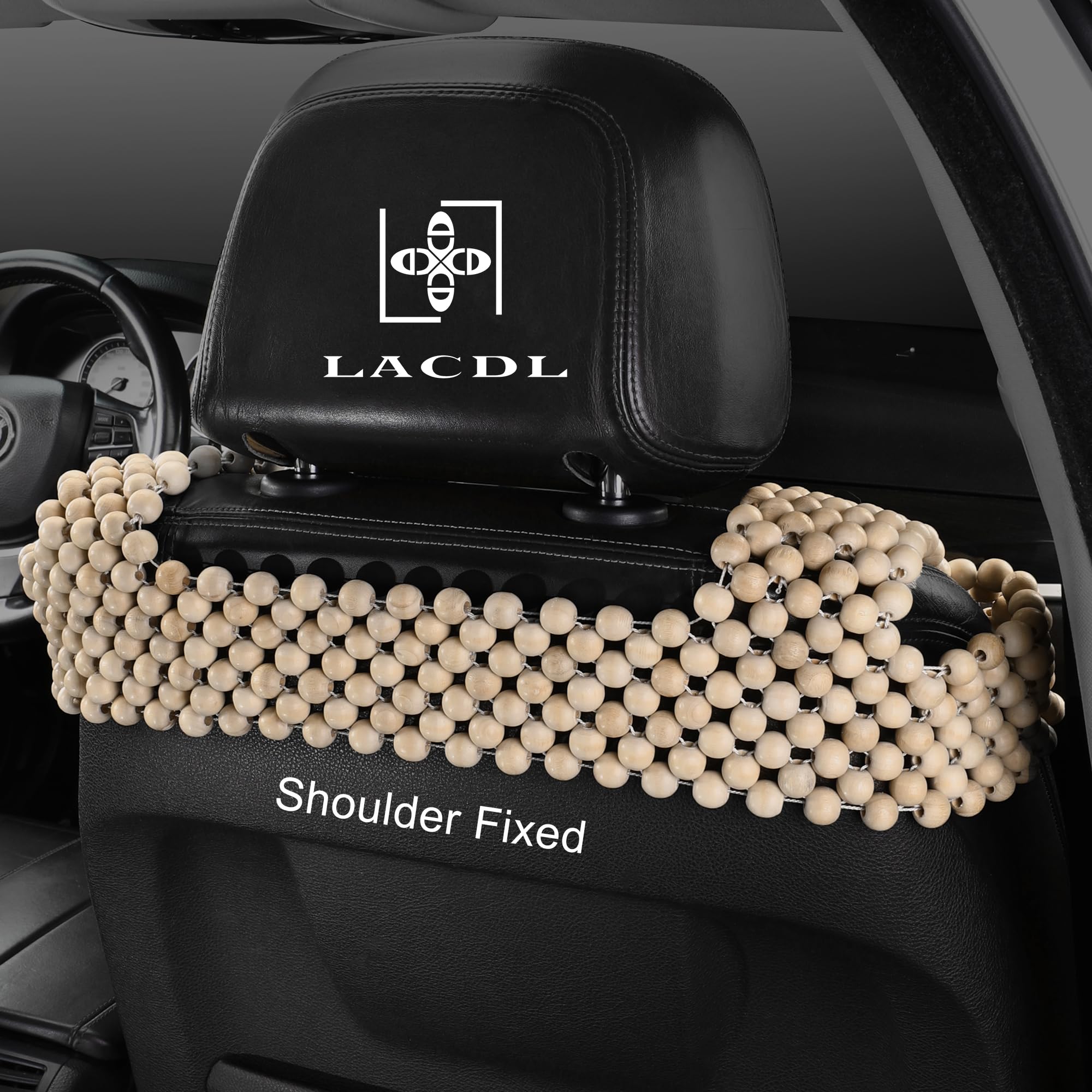 Natural Wood Beaded Car Seat Covers - Breathable Cooling Seat Cushion for Cars & Trucks | Ventilated Auto Seat Pad | Summer Sweat Protection | Perfect for Hot Weather Commuting & Long Road Trips (Burlywood)