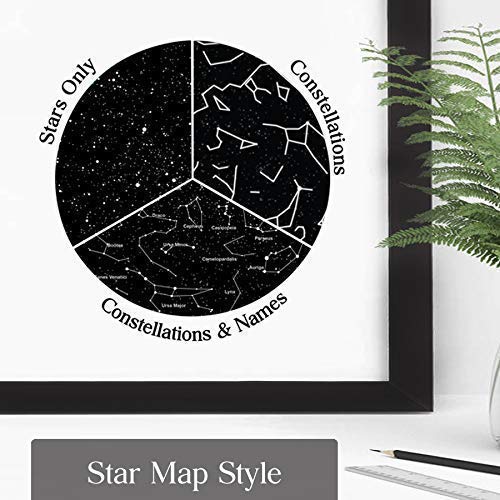 Custom Star Map Print with Lyrics - Personalized Anniversary Gift, First Dance Song Poster, Night Sky Art for Wife - Framed Engagement Vows Wall Decor | Perfect for Wedding Anniversaries, Romantic Home Decor & Special Occasion Gifts