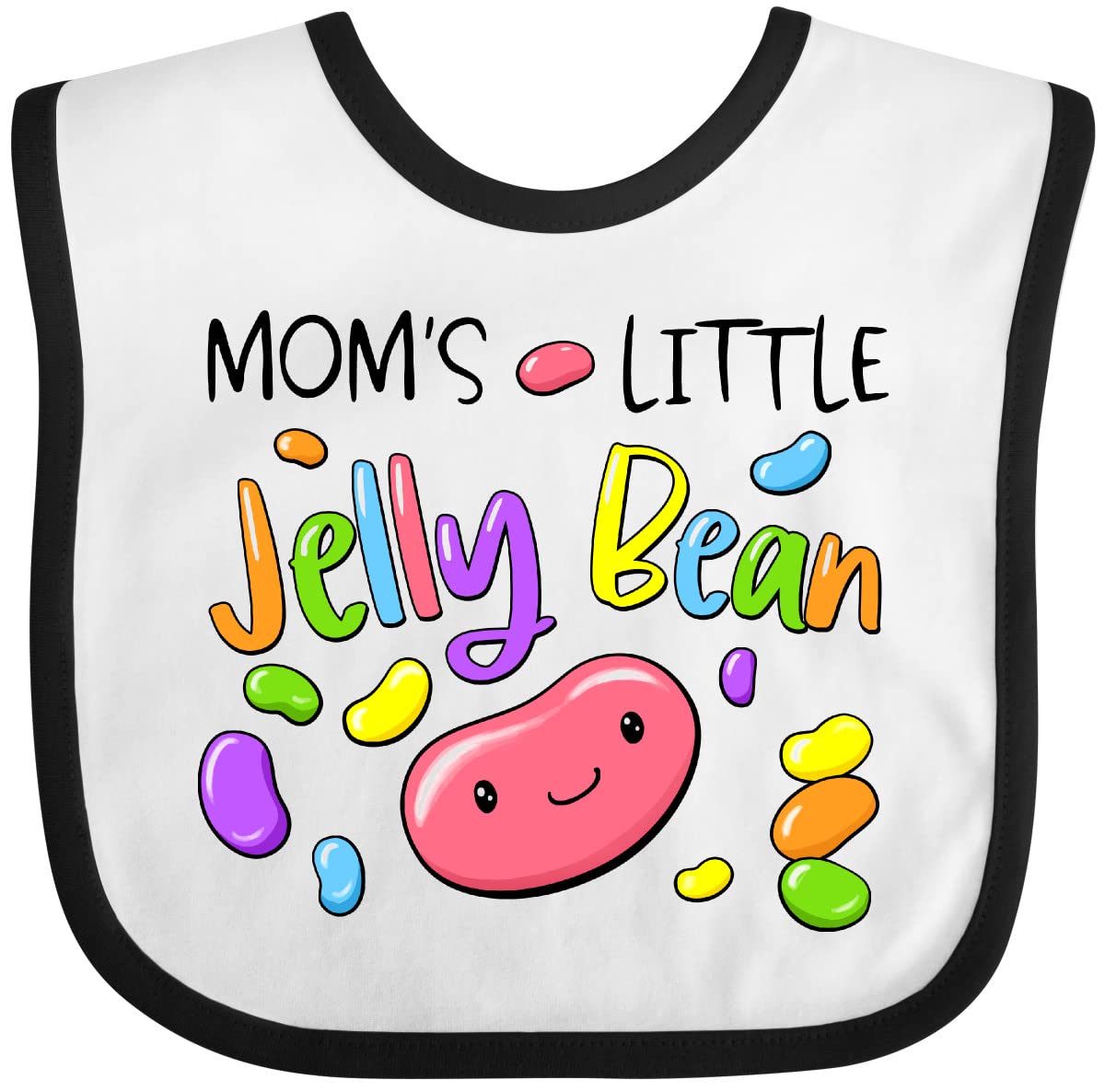 Inktastic Mom's Little Jellybean Cute Easter Candy Baby Bib - Soft Cotton Drool Bib for Infants & Toddlers - Perfect for Easter Photos, Baby Showers & Holiday Celebrations