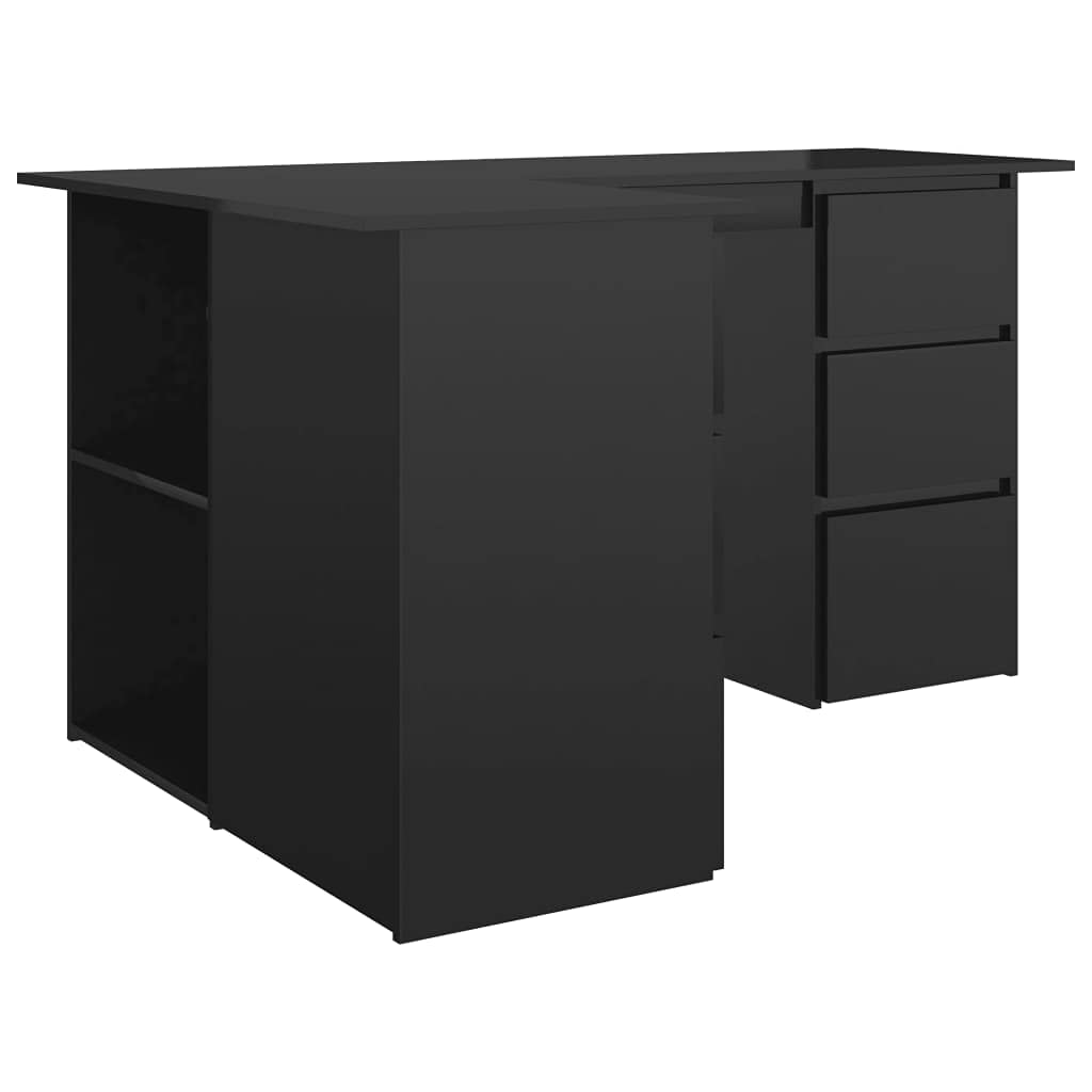 L-Shaped Corner Desk with Storage - 57.1