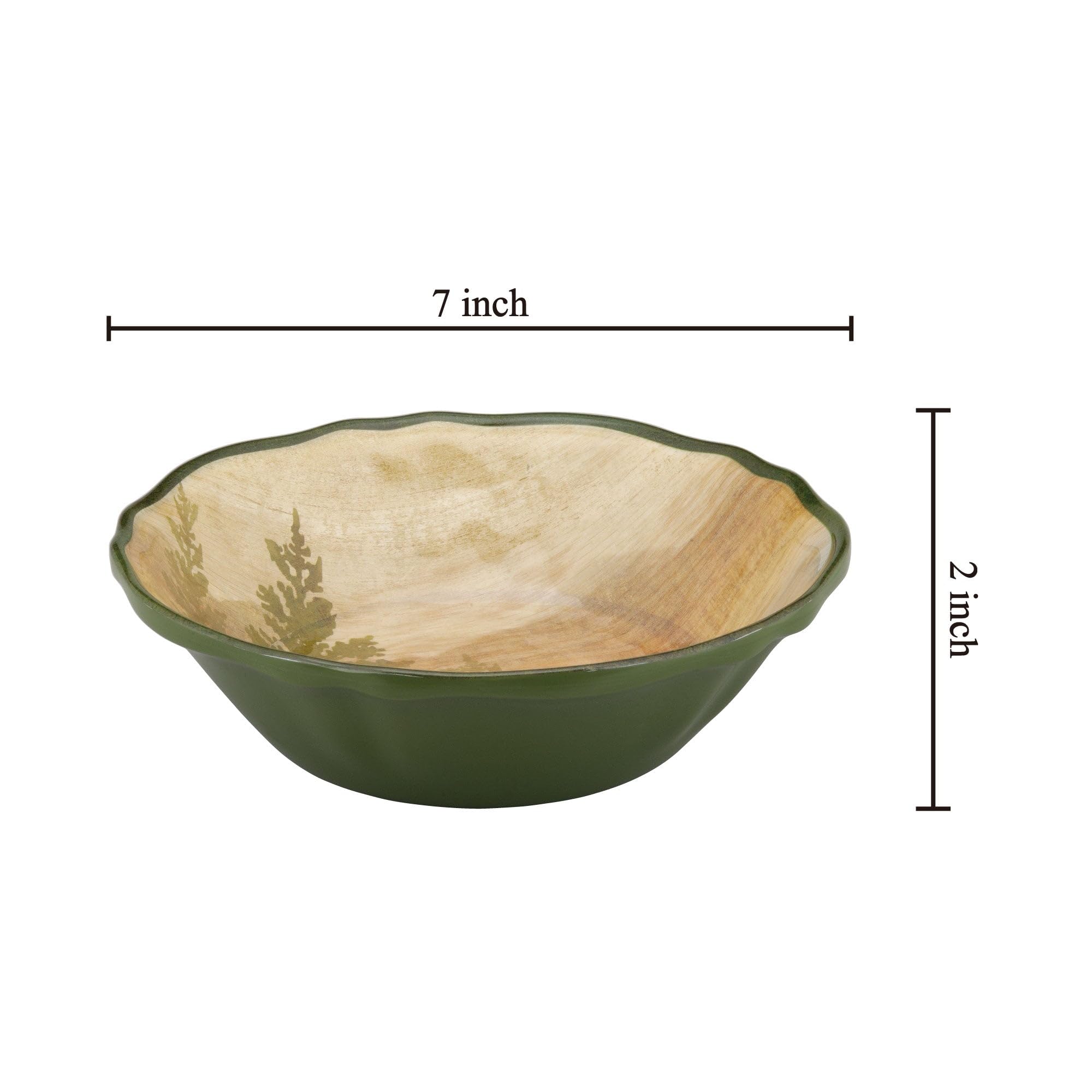 UPware 6-Piece Melamine Dinner Bowl Set - BPA-Free, Dishwasher Safe, 7-Inch Round Bowls for Pasta, Rice, Soup & Salad | Durable Kitchen & Dining Ware for Restaurants, Picnics & Outdoor Entertaining (At the Lake Design)