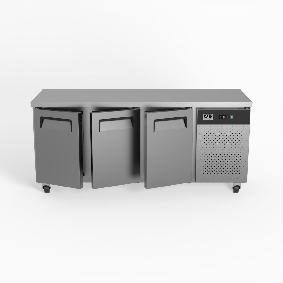 Commercial Refrigerator - 3 Door Under Counter Fridge 600mm Depth for Restaurants, Bars & Catering Businesses