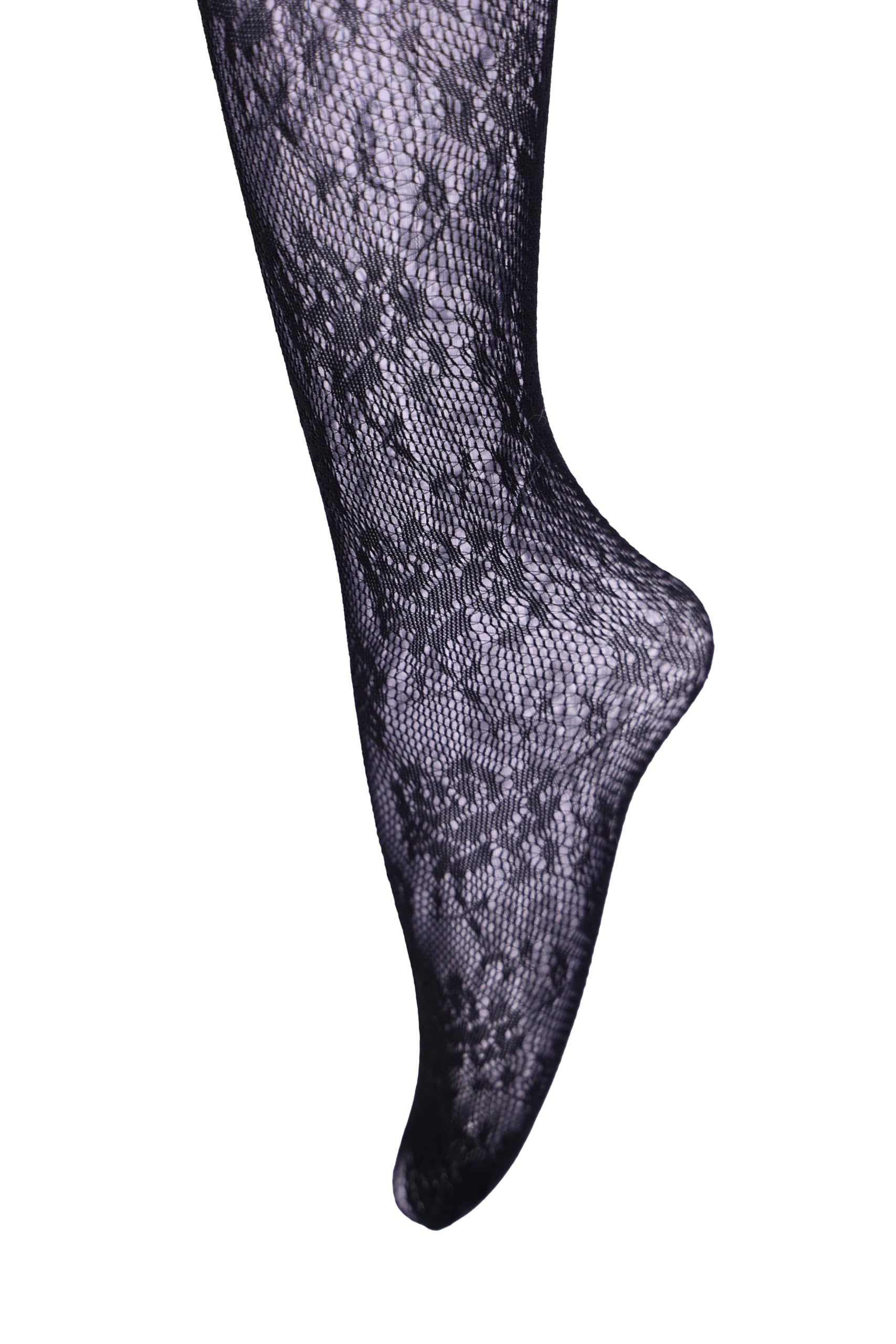 Sexy Black & Pink Fishnet Tights for Women - Christmas Rose Pattern Lace Leggings | Party & Holiday Wear