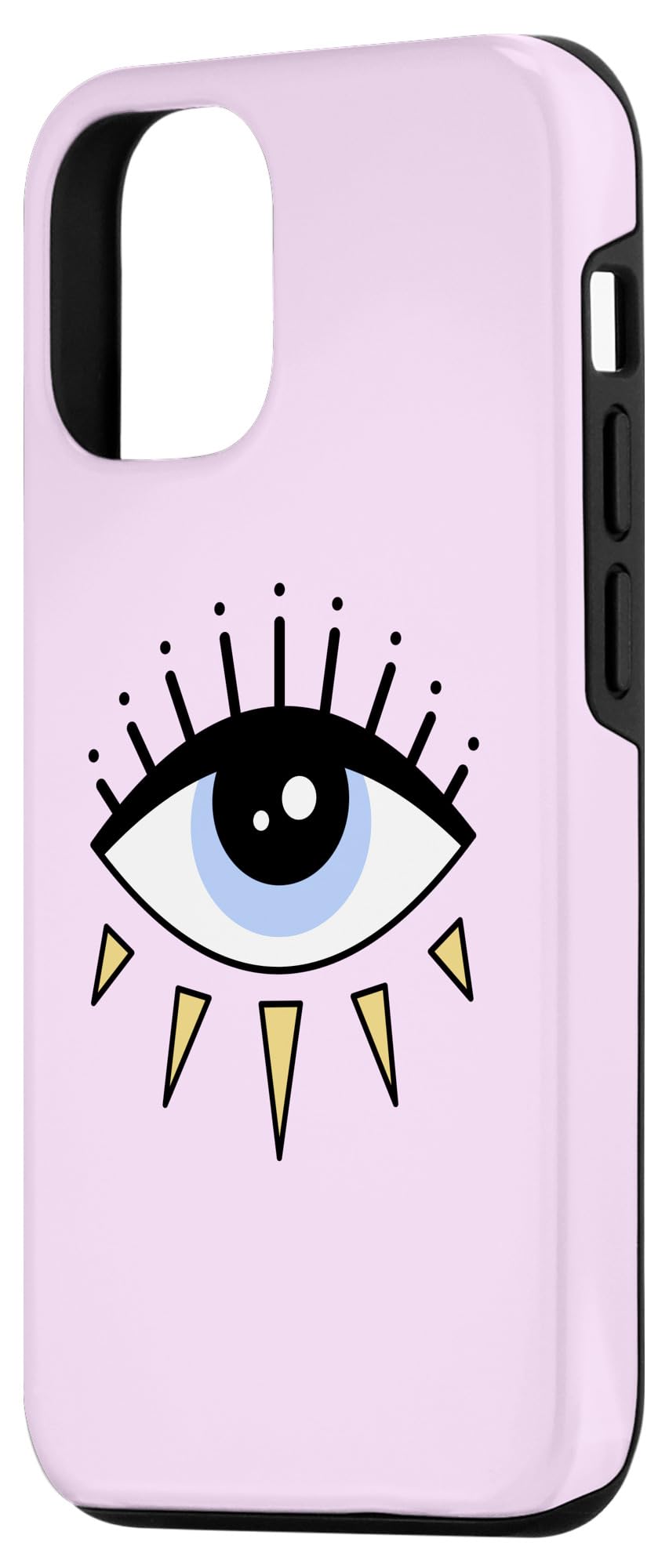 Evil Eye Pink iPhone 12/12 Pro Slim Protective Phone Case - Trendy & Durable Cover for Everyday Use, Perfect for Work, Travel & School