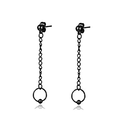 1 Pair 50 Styles Unisex Black Stainless Steel Body Piercing Earrings for Men & Women - Punk Gothic Barbell Earrings for Daily Wear, Parties and Alternative Fashion