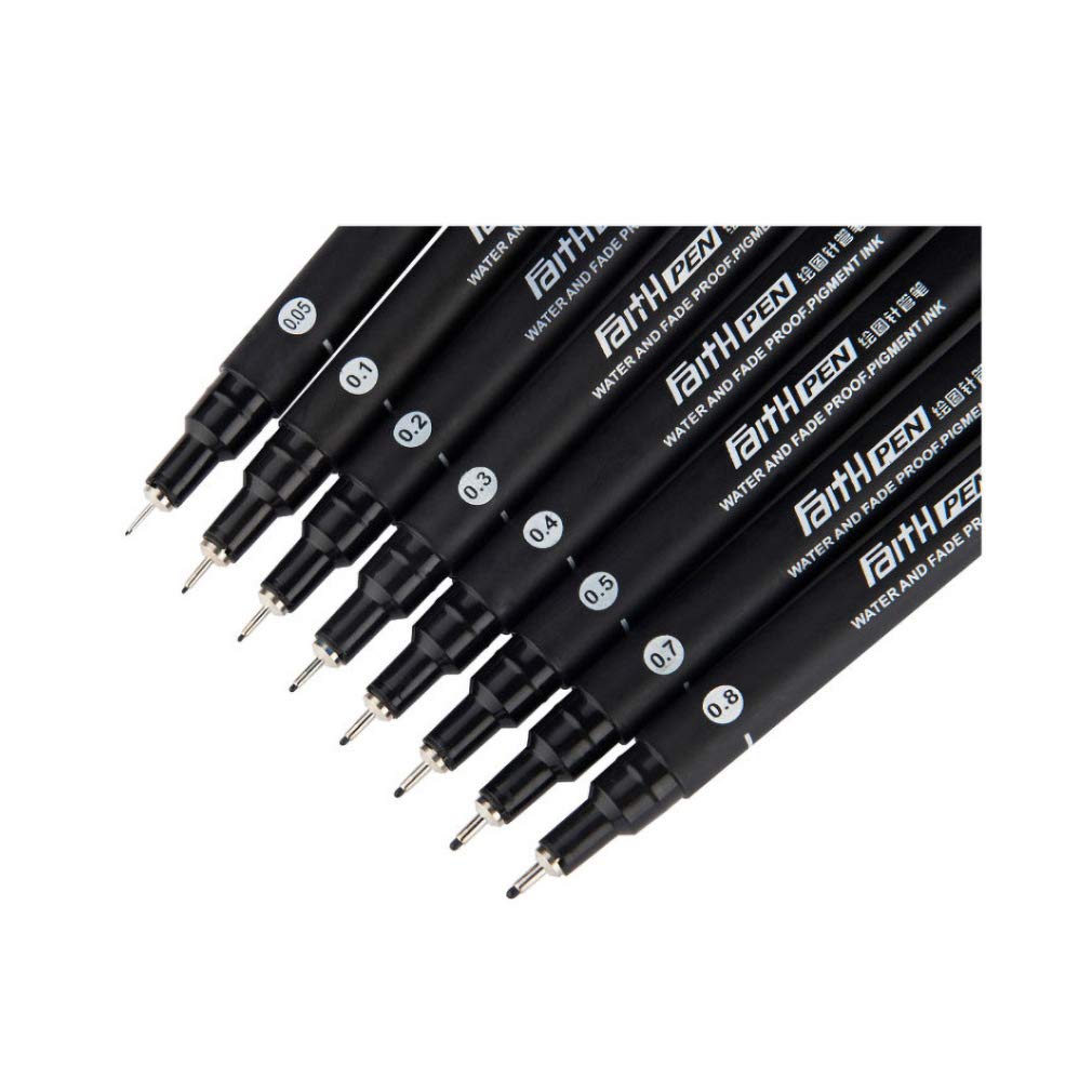 YYMIYU 6-Pack 0.5mm Fine Line Drawing Pens - Waterproof Syringe Art Pens for Sketching, Calligraphy & Illustration | Perfect for Artists, Designers, Bullet Journaling and Watercolor Painting