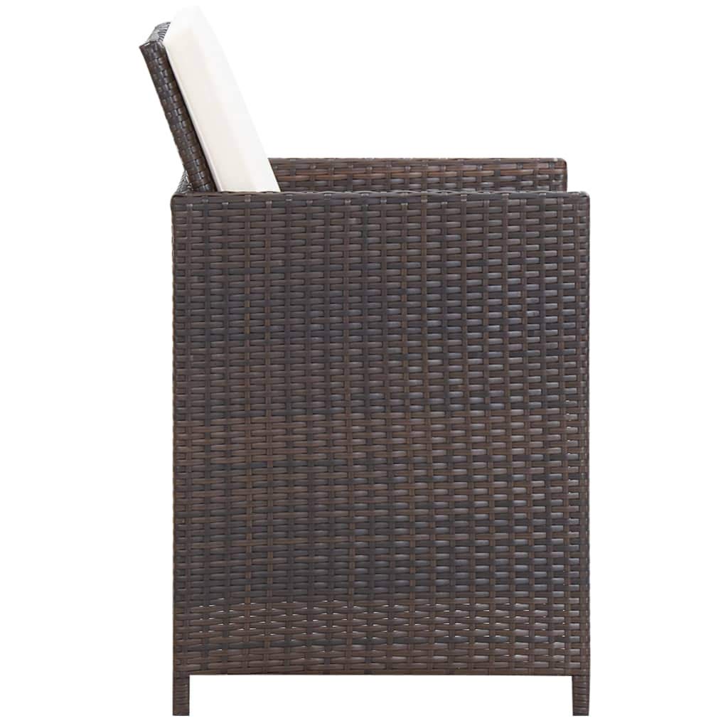 13-Piece vidaXL Patio Furniture Set - Brown Poly Rattan Outdoor Dining Table & Chairs with Cushions & Stool for Garden, Balcony, Porch | Perfect for Backyard BBQs, Poolside Relaxation & Al Fresco Dining