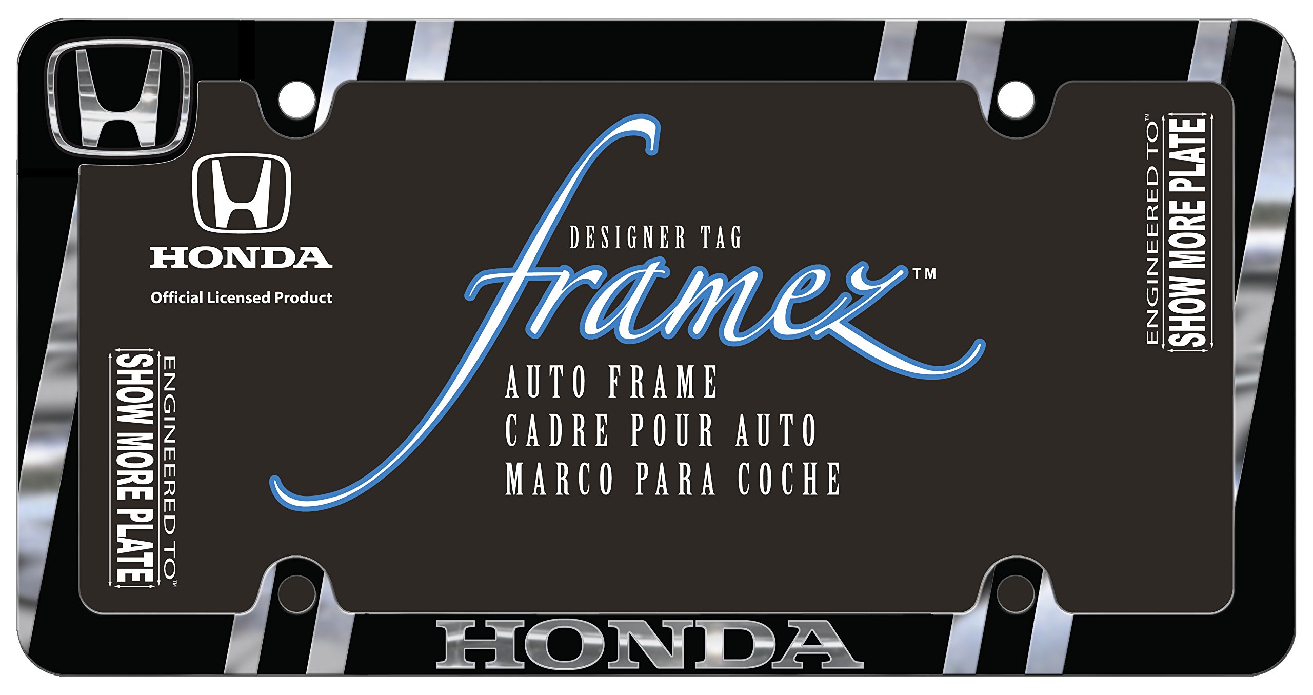Chrome License Plate Frame with Honda Logo - Durable Metal Car Accessory for Honda Civic, Accord, CR-V - Perfect for Car Enthusiasts & Gift Giving
