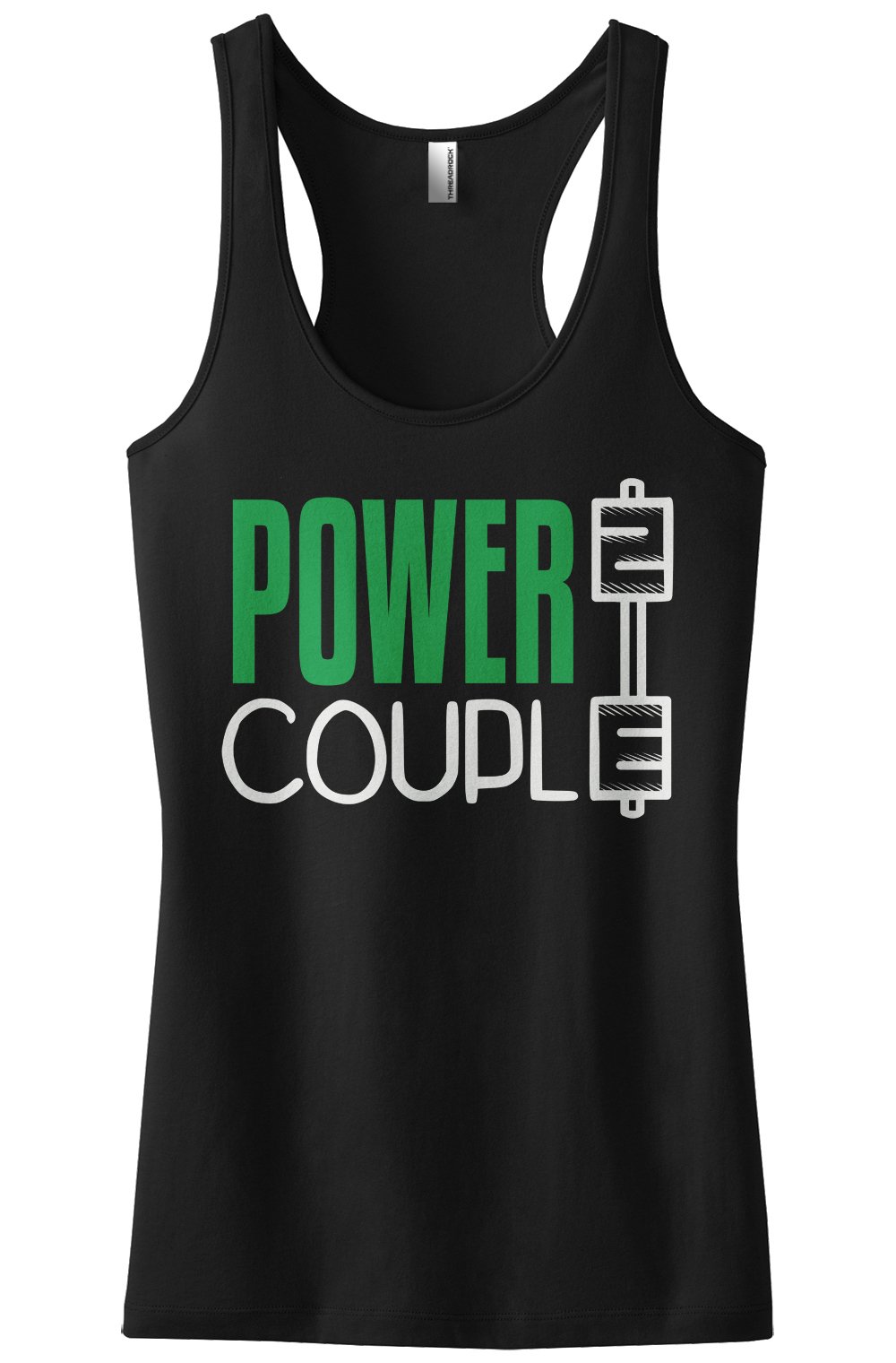 Threadrock Women's Power Couple Racerback Tank Top - Soft Workout Shirt for Yoga, Gym & Running - Breathable Athletic Top for Women