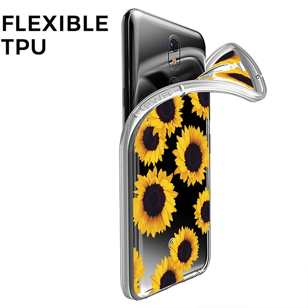 Cute Clear Slim Sunflower TPU Phone Case for LG Stylo 4/Plus & Q Stylus - Soft Flexible Protective Cover for Women & Girls - Perfect for Everyday Use, School & Work